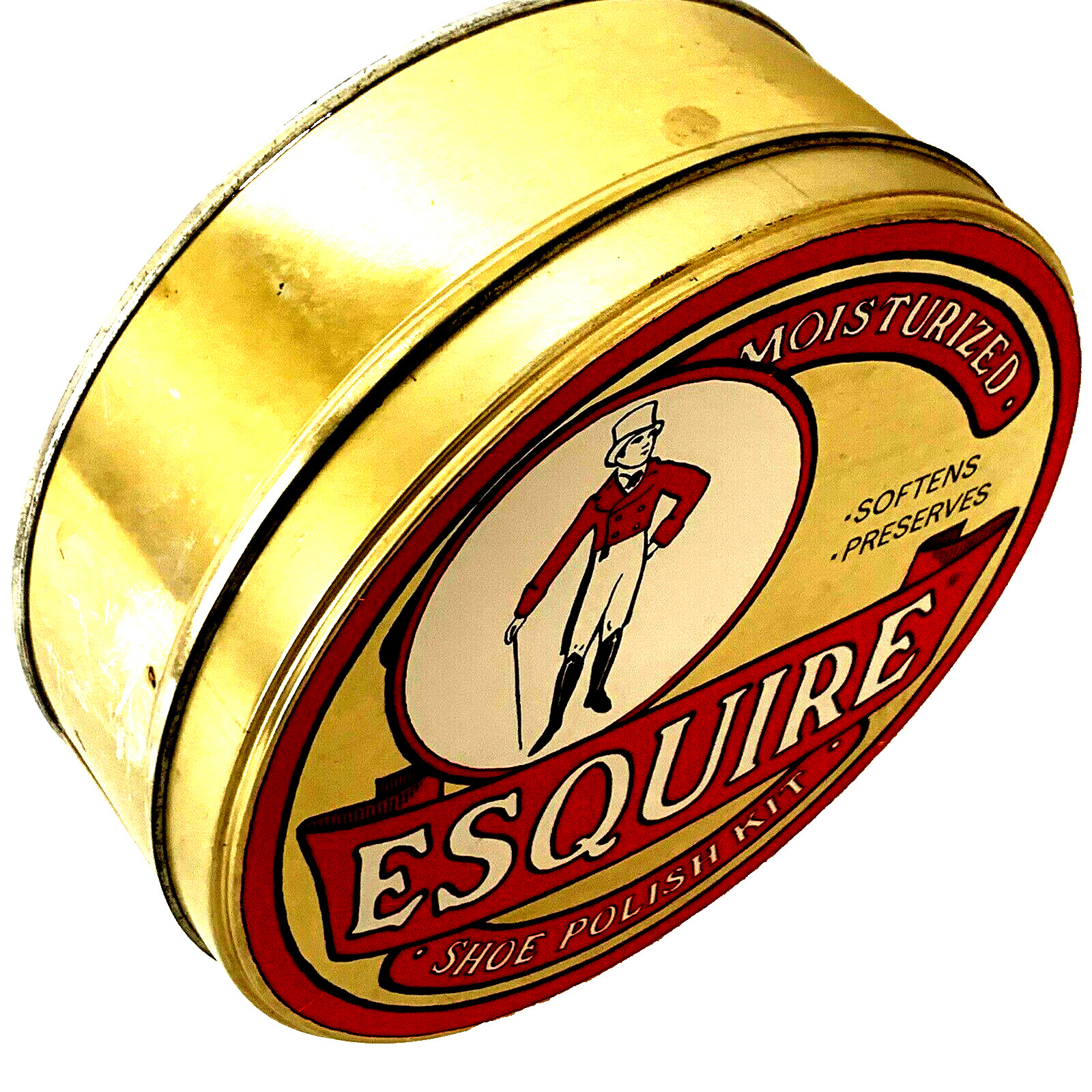 Vintage Esquire Shoe Polish Tin Advertising Collectible Made in England