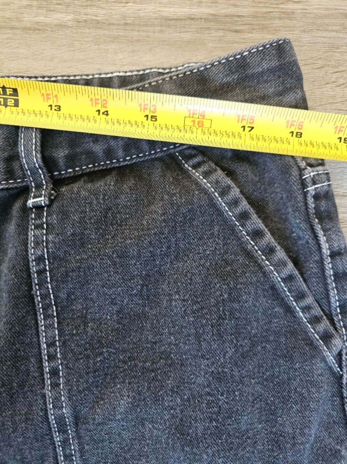 Manfinity Black Contrast Stitch Cargo Jeans XXL
