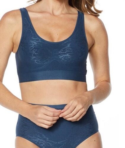 Rhonda Shear Light Gray Jacquard Ahh Bra Removable Pads New