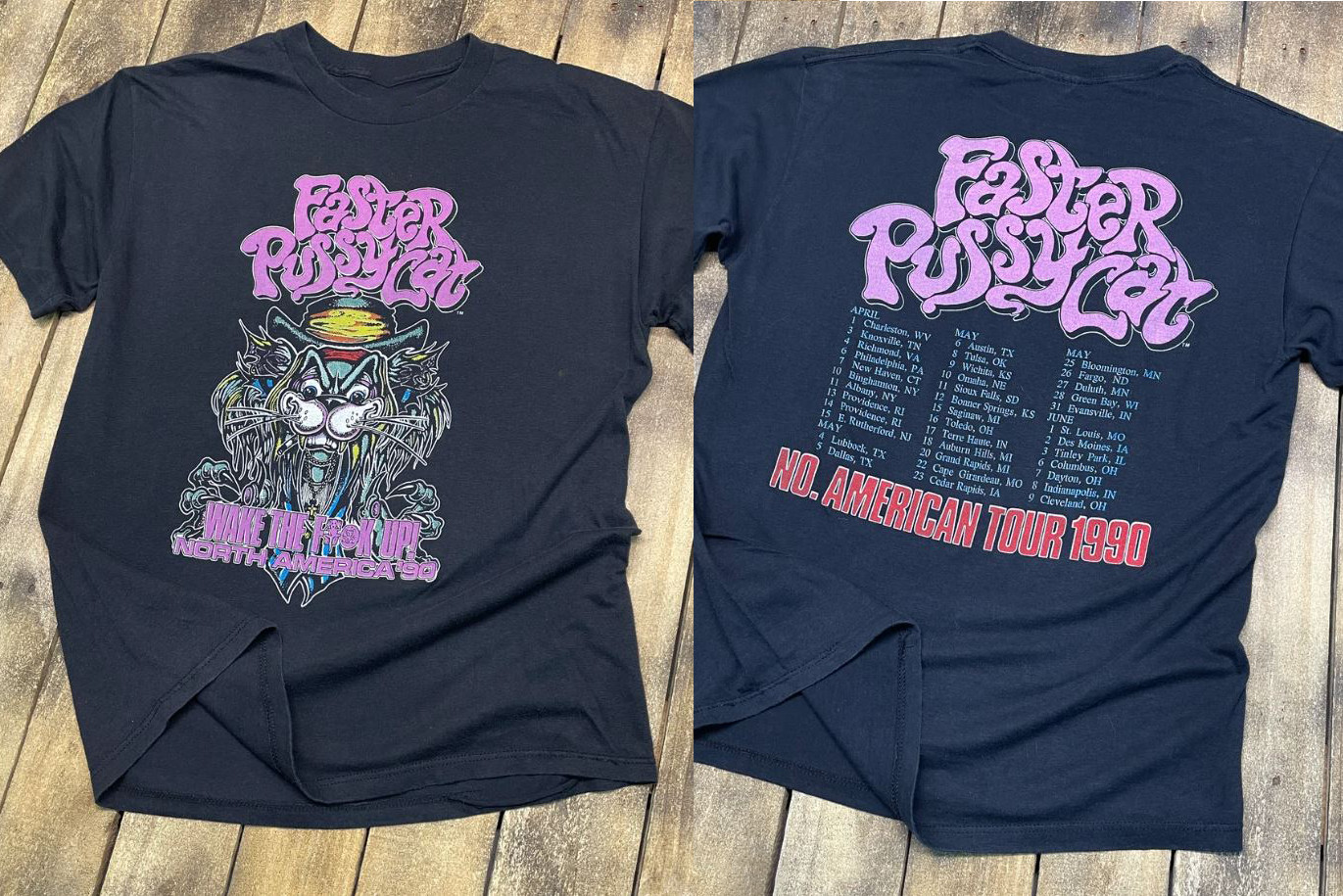 Faster Pussycat Tour T-Shirt 100% Cotton Tee Best Gift All Size S-4XL QX807