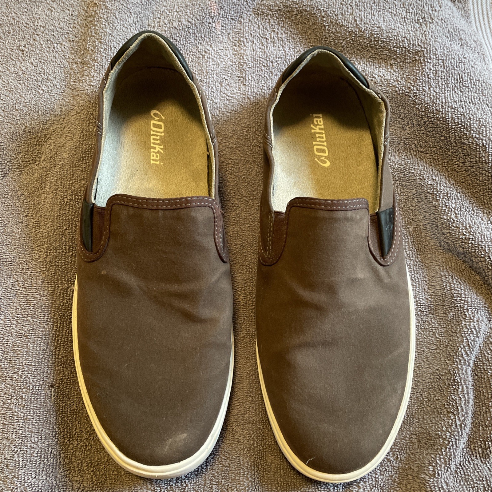 Olukai Sasa Lae’Ahi Men’s 11 Slip On Shoes Brown Loafers