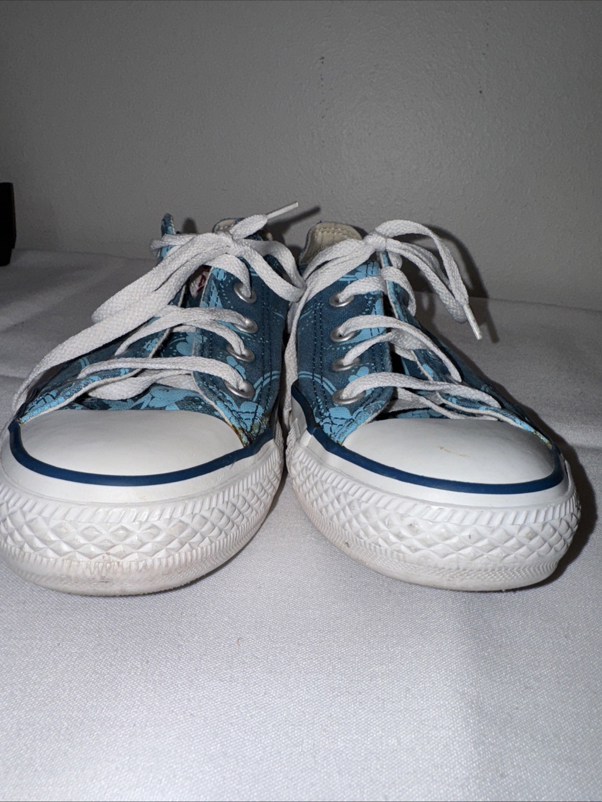 CLASSIC CONVERSE BLUE FLORAL TROPICAL PRINT LO-TOPS ALL-STAR SZ MEN 4 WOMEN 6