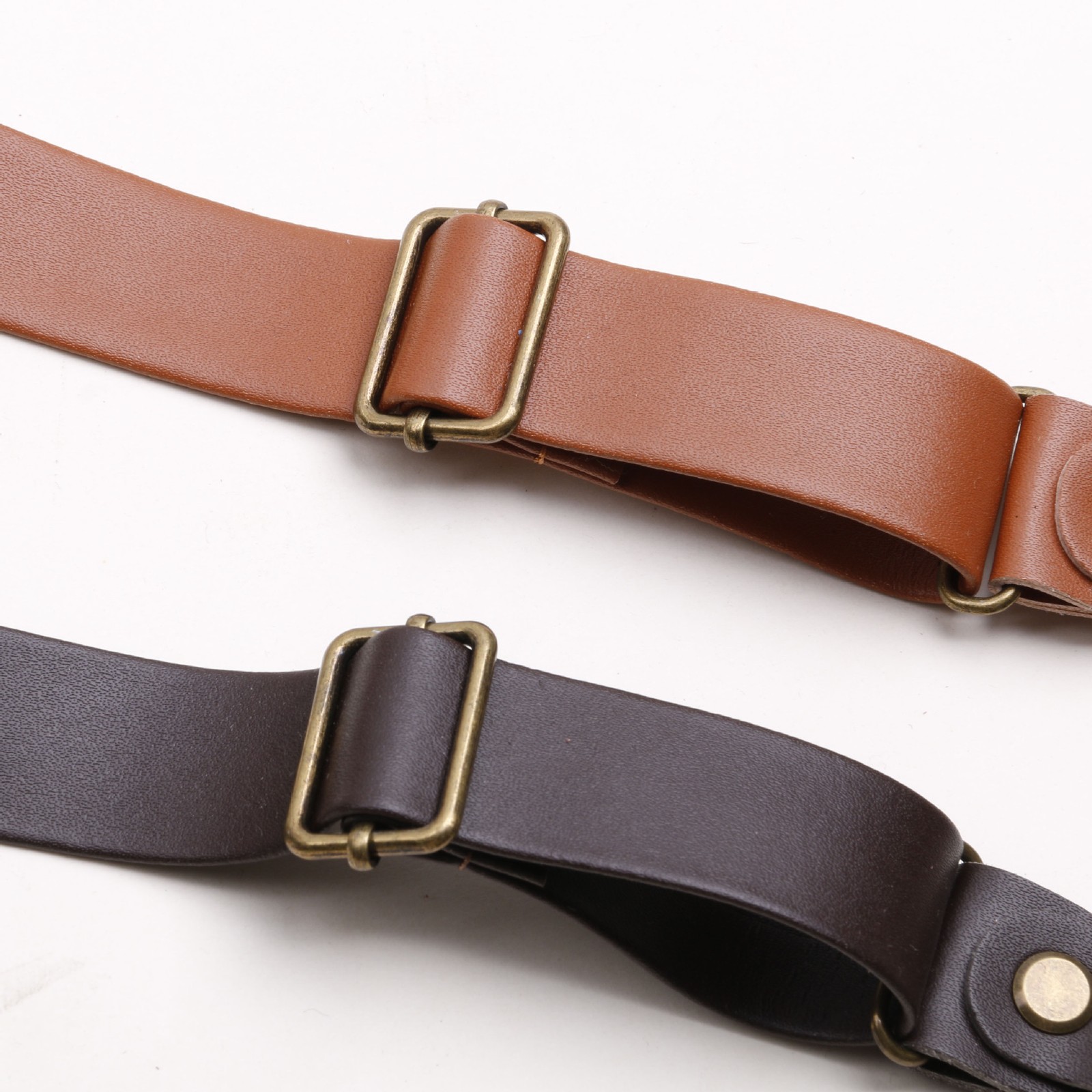 Adjustable Soft leather shoulder belt button style design mens Suspenders