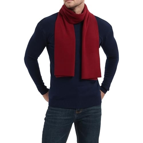 Soft Warm Cashmere Scarf for Men – Stylish Long Winter Scarf, Solid Color