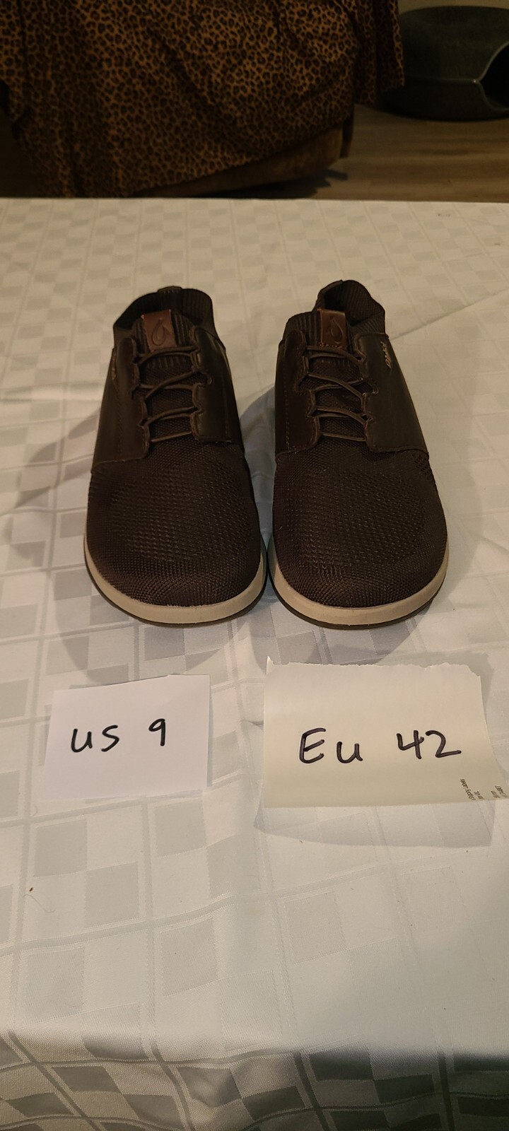 Olukai Nohea Moku Men’s No Tie Boat Shoes 9 brown
