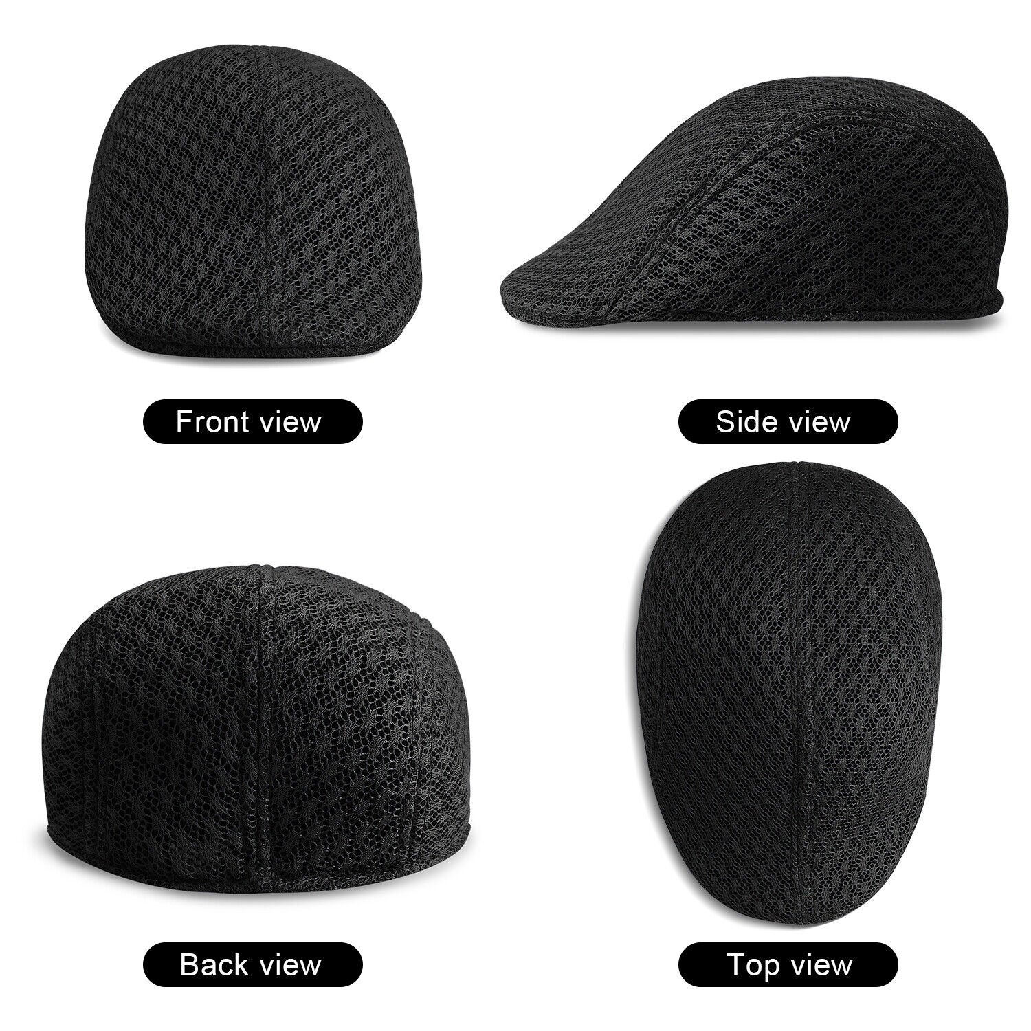 Herringbone Ivy Hat Breathable Mesh Gatsby Cap Golf Driving Flat Cabbie Newsboy