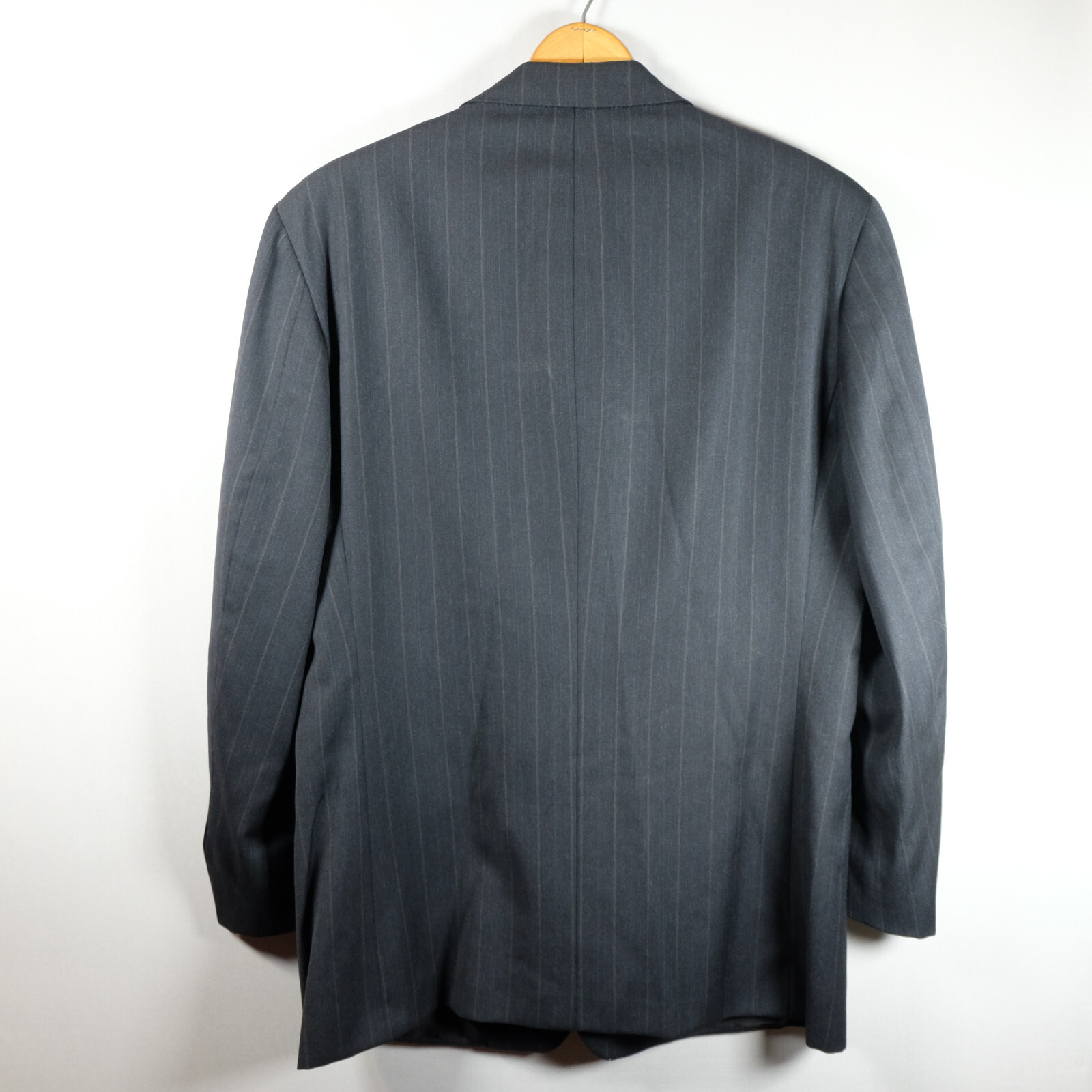 Hickey Freeman 44R Navy Gray Wool Pinstripe 2 Button Sportcoat Blazer Jacket Men