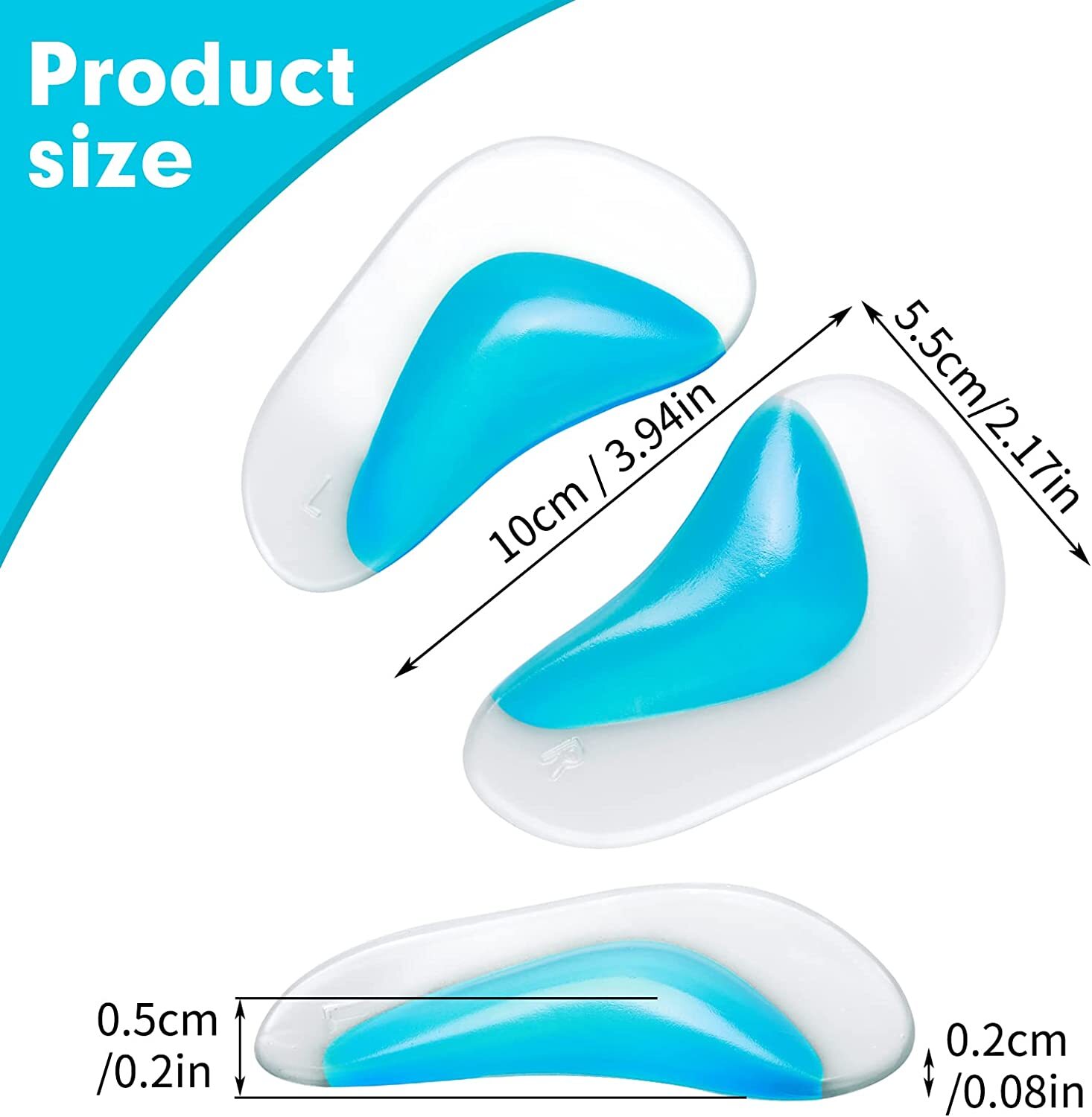 Gel Arch Support Insoles Silicone Orthotic Heel Insert Cushion Plantar US Seller