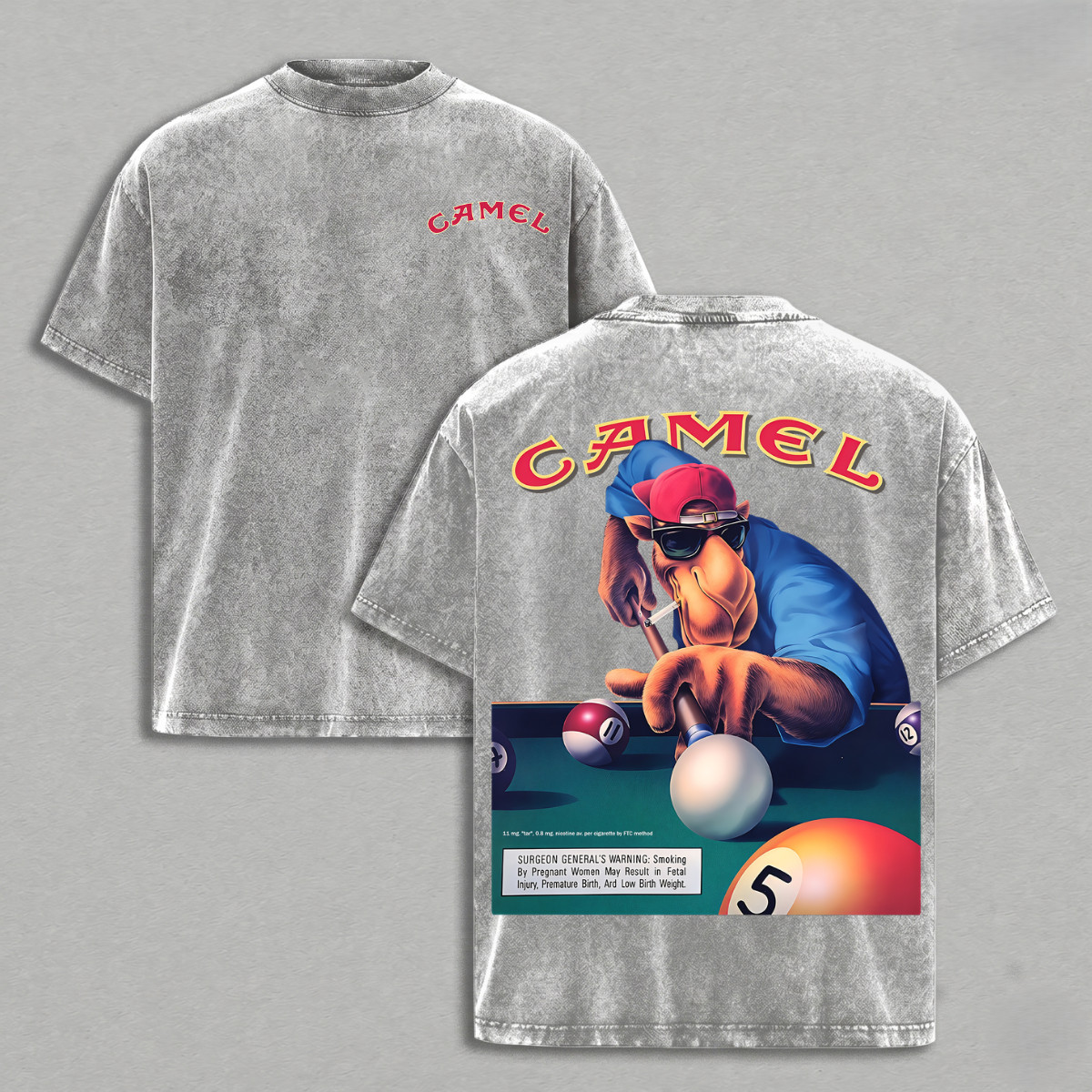 Vintage Camel Shirt Joe Camel Billiards Streetwear Heavyweight Cotton Men Top