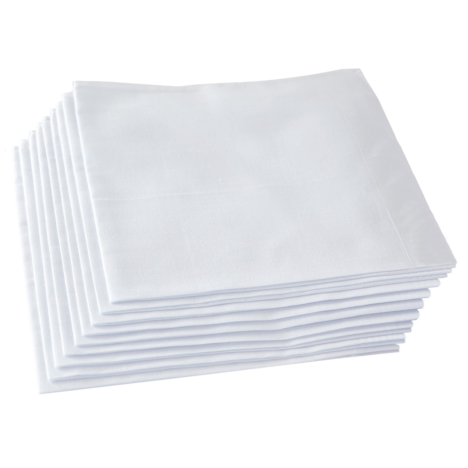 Women’sLadies Pure White Handkerchiefs,12 inch,100% Cotton, Pack of 12