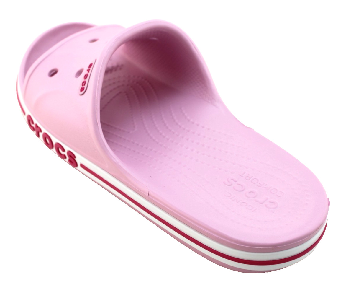 New CROCS Women’s 10 Bayaband Pink with Raised Crocs Logo Unisex Slide Sandals