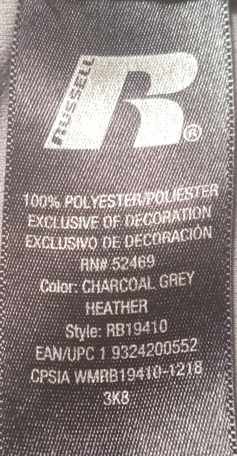 EUC Russell Full Zip L/S Hoodie – Charcoal w/Orange Trim – Boy’s Size Md 8