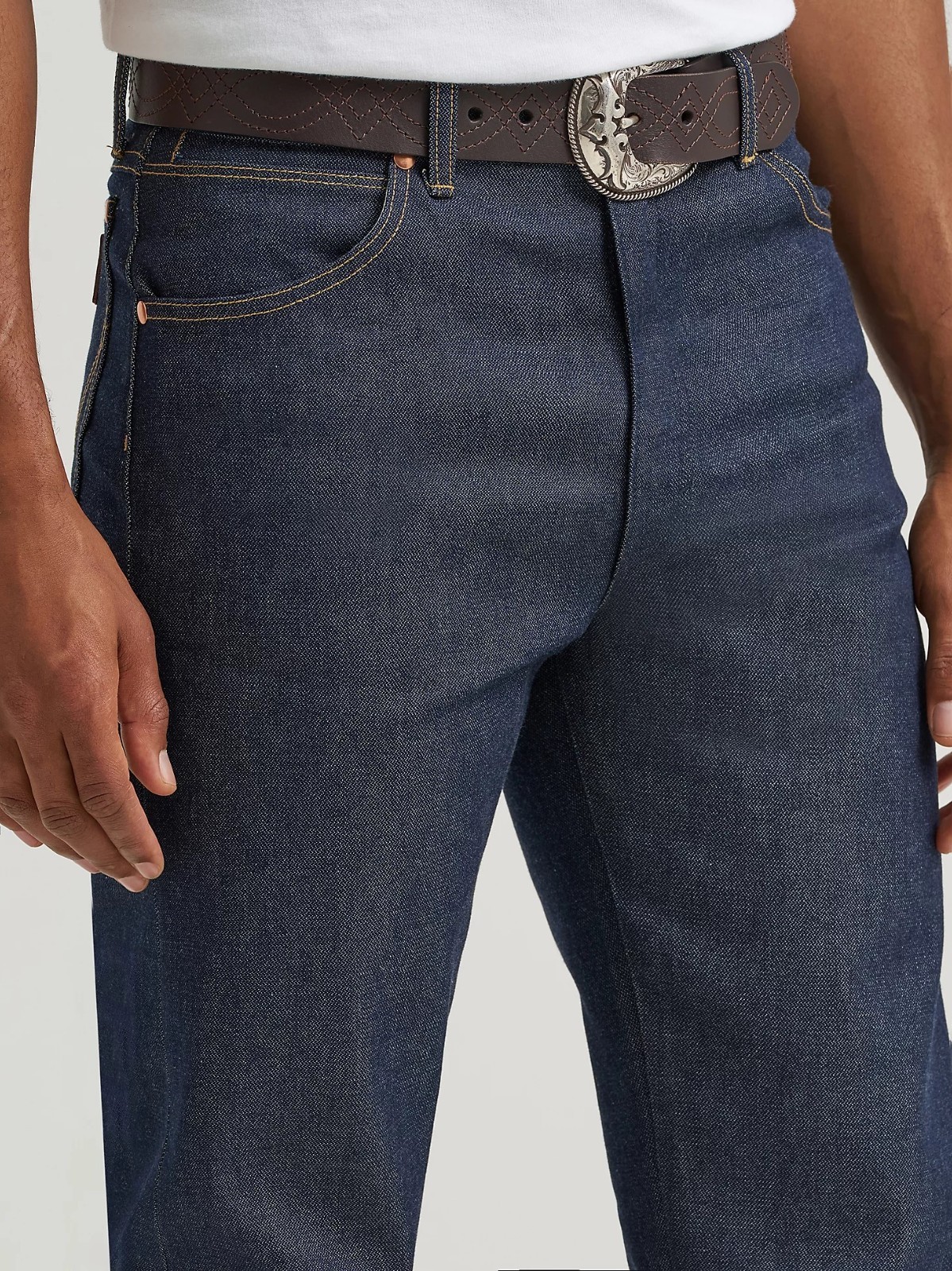 Wrangler 13MWZ Men’s Jeans 100% Cotton Selvedge Denim Broken Twill Dark Indigo