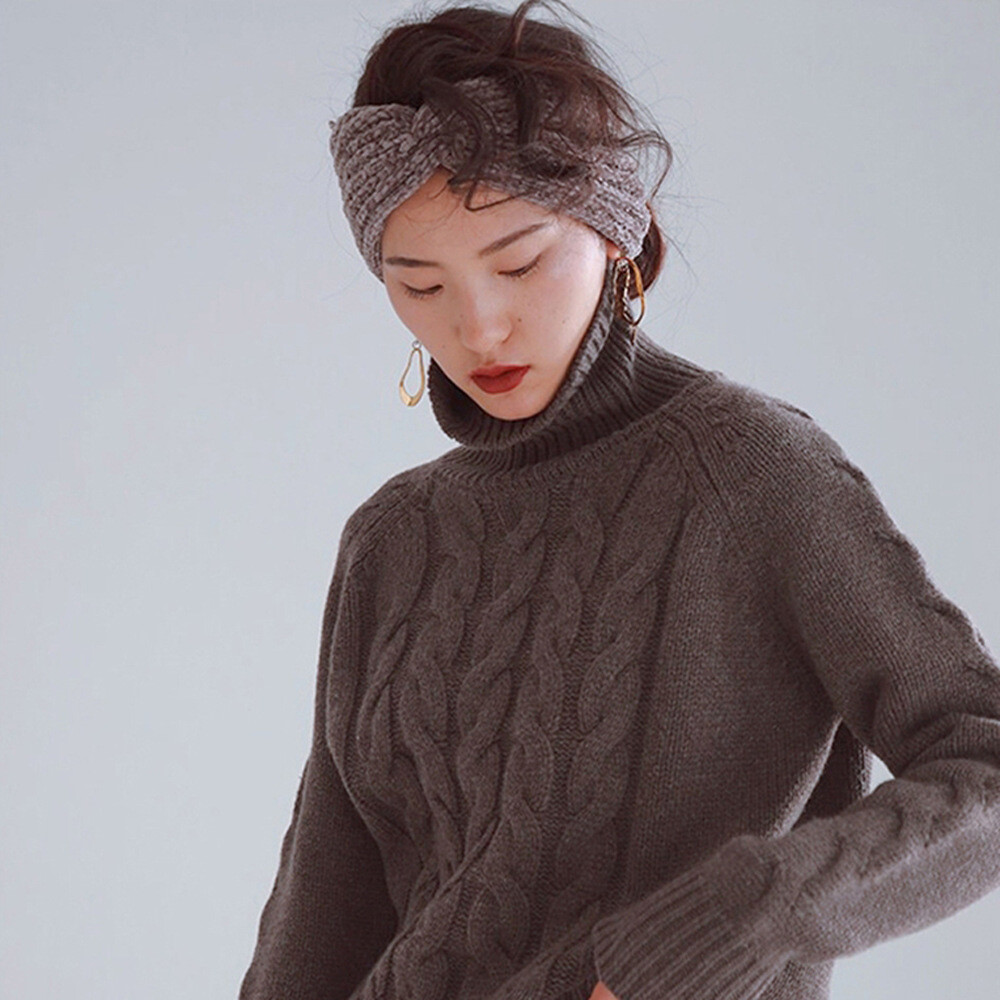 Women Winter Knitted Crochet Knotted Wide Headband Ear Warmer HeadWrap Turban