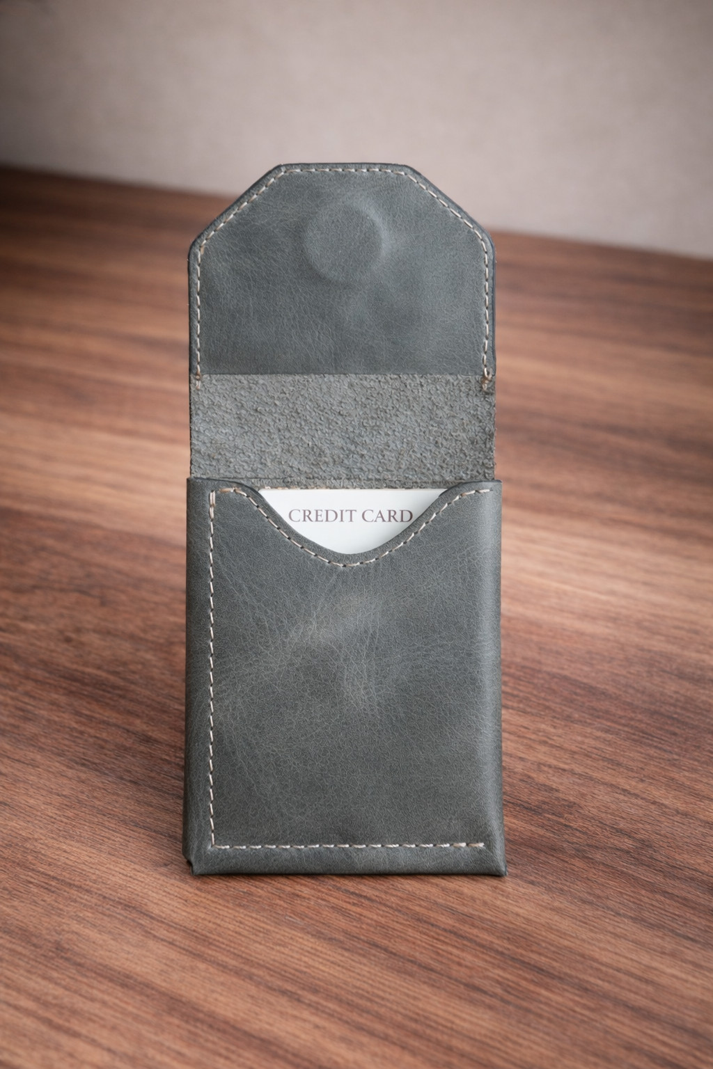 Leather Cash Wallet for Men, Slim Front Pocket Card Holder, Handmade Minimalist