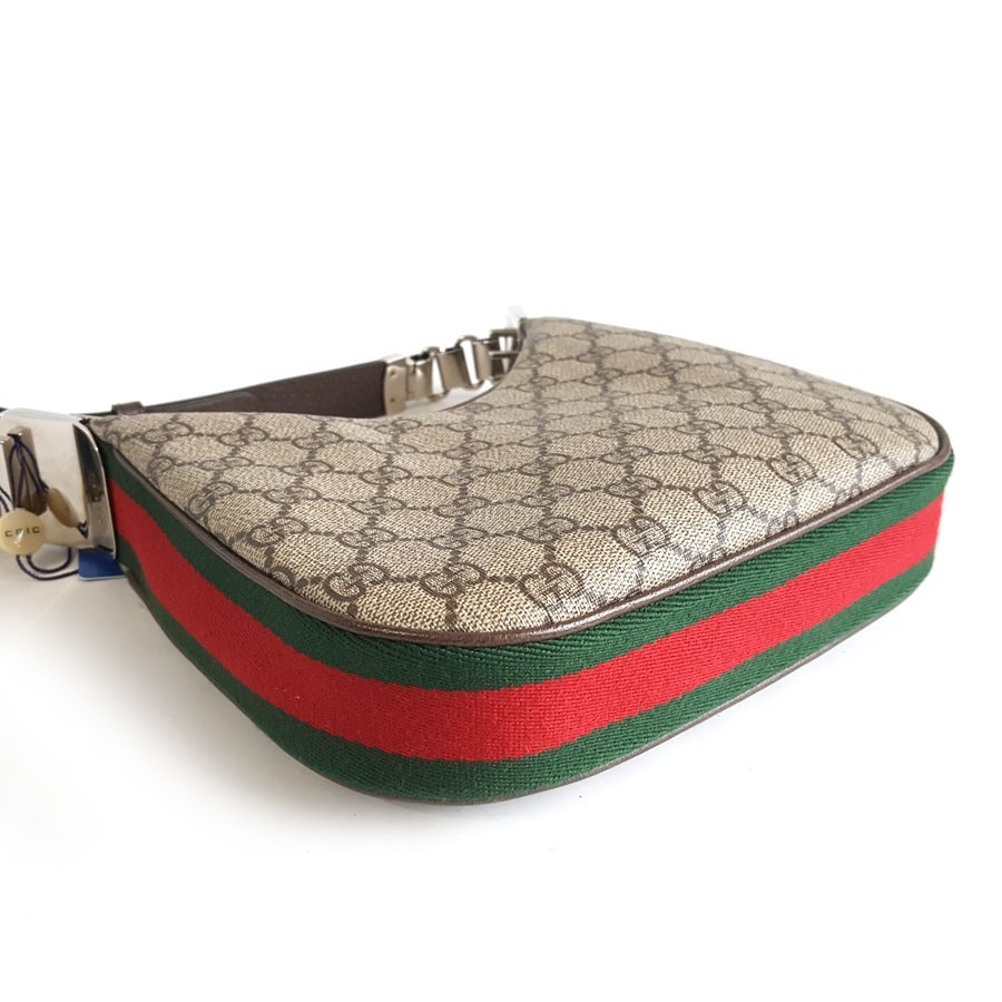 Gucci Attache beige GG supreme canvas small women’s shoulder crossbody handbag
