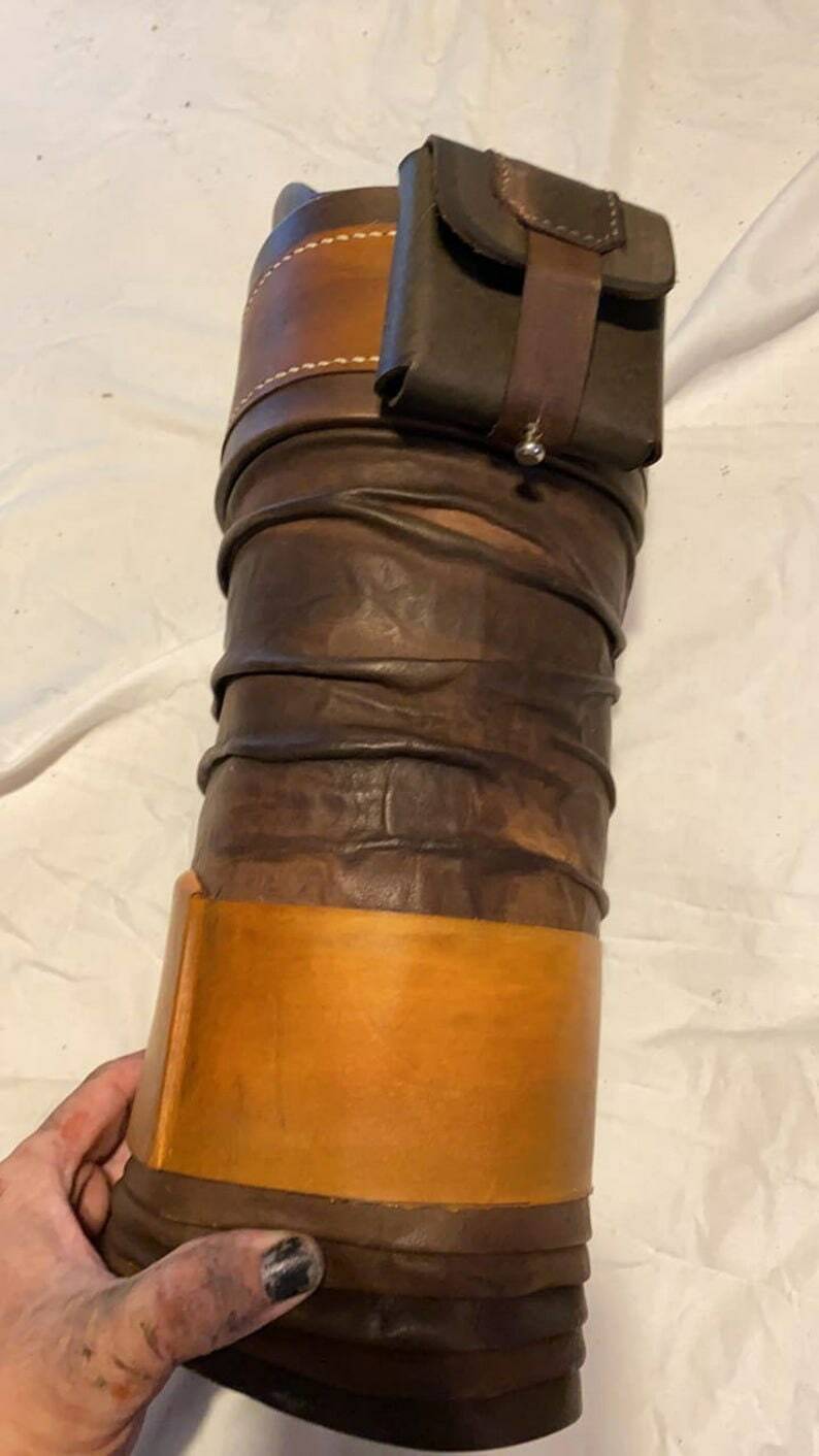 The Mandalorian Real Leather Leg Armour Package Men Cosplay Costume Prop Handmad