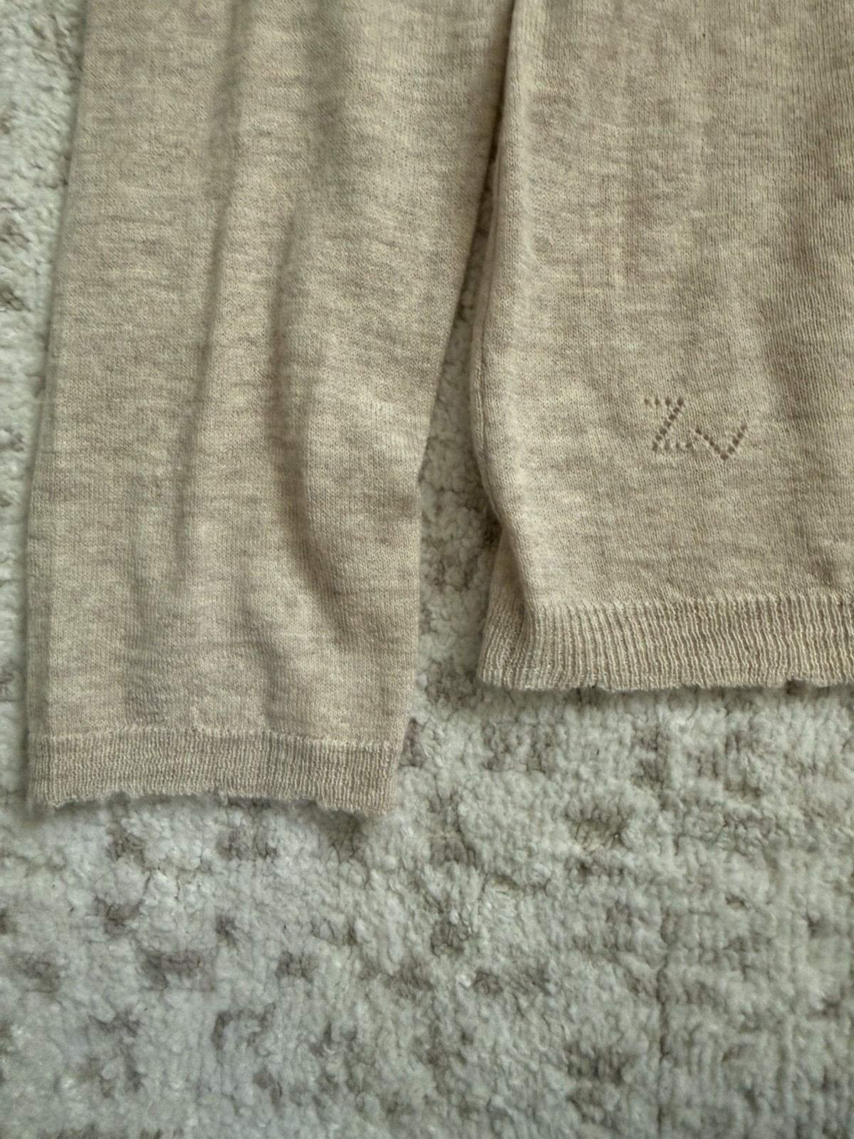 ZADIG&VOLTAIRE Gold Studded Skull 100% Cashmere Oat Beige Tan Sweater NWOT M