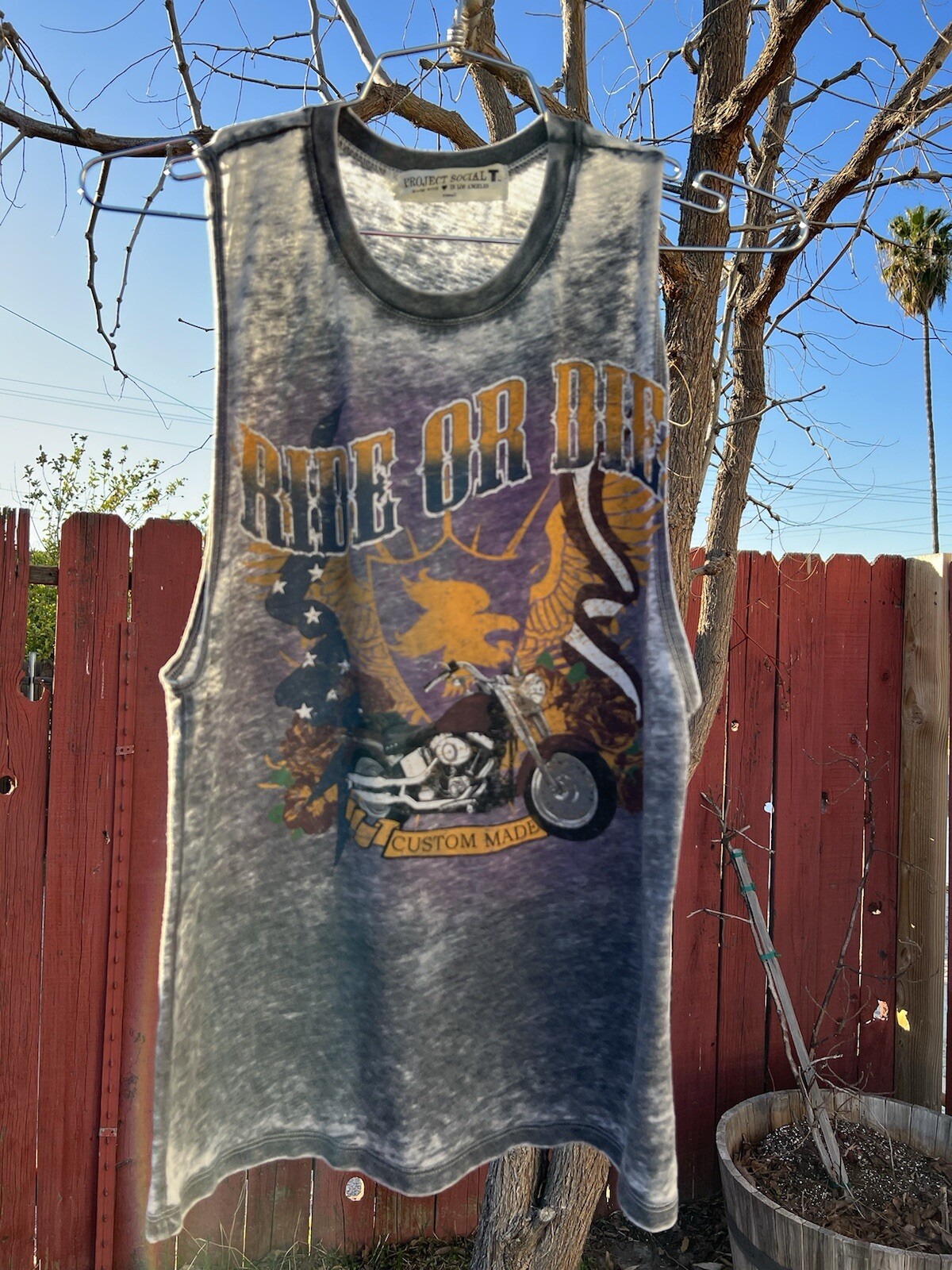 Urban Outfitters Project Social T Tank Top Biker Soft Thin Ride Or Die Vintage