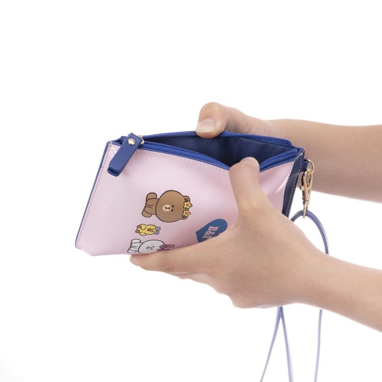 LINE FRIENDS Official BROWN & FRIENDS Mobile Phone Shoulder pochette JAPAN NEW