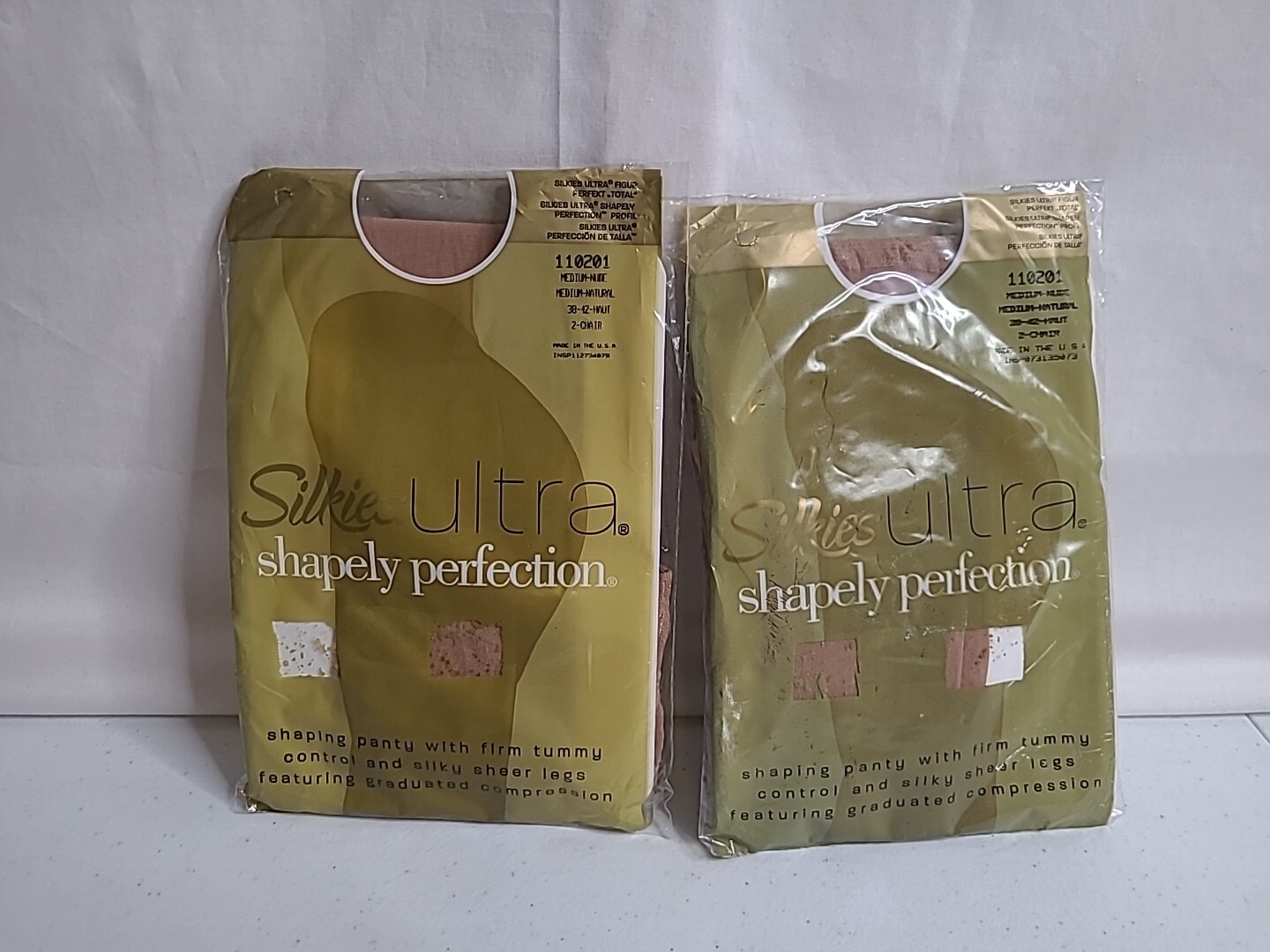 Vintage Silkies Ultra Shapely Perfection Pantyhose Nude 81% Nylon 19% Spandex