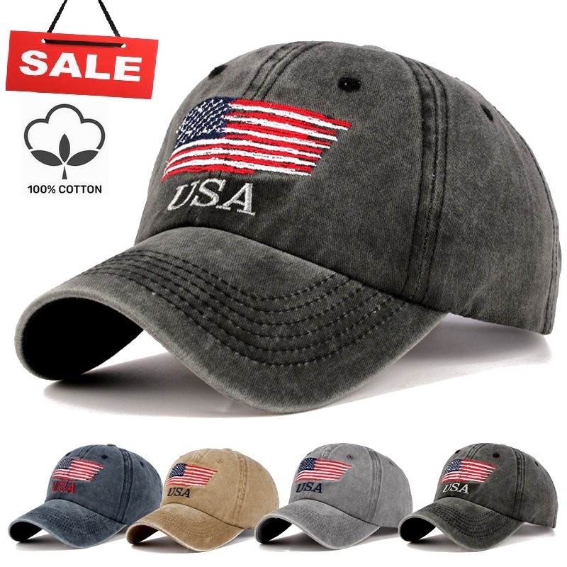 American US Flag Embroidered Low Profile USA Baseball Cap Adjustable Hat 2024 US