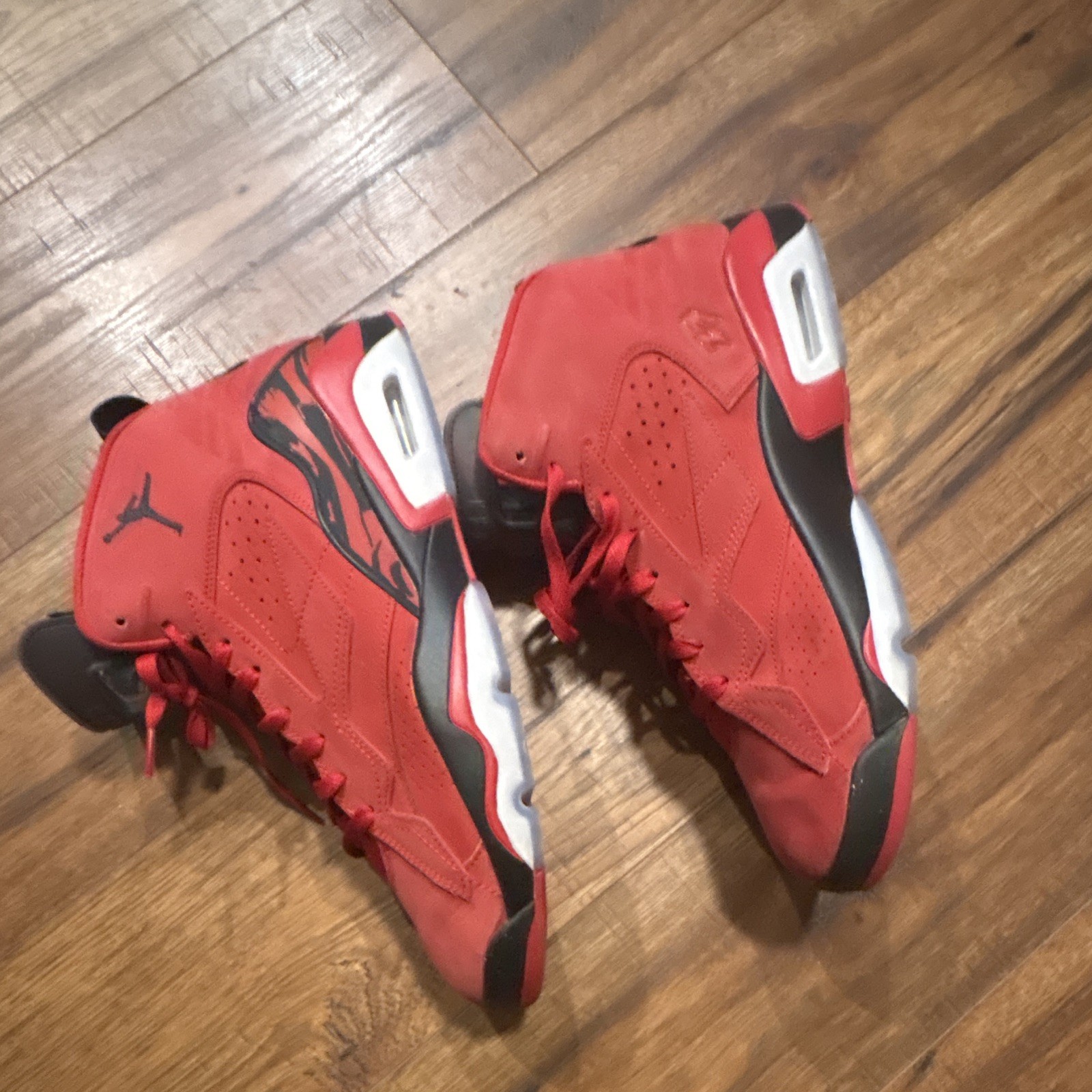 Jordan Air Jordan 6 Red/Black Mid Top Men’s Lace-Up Basketball Sneakers EE