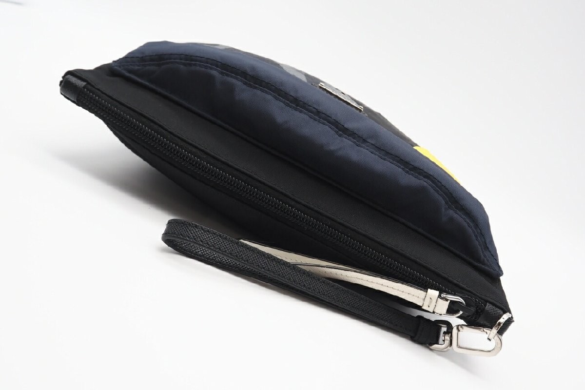 Returns accepted within 3 days PRADA Tesuto Saffiano City Camouflage Clutch Pouc