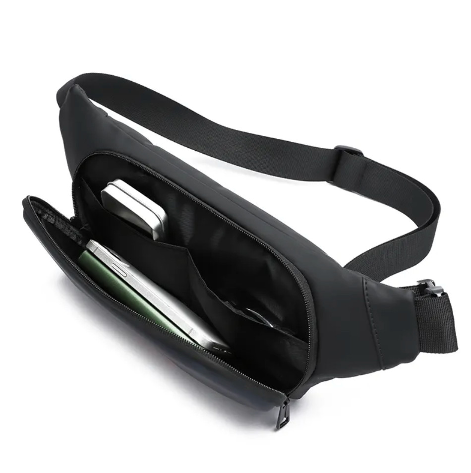 Sling Bag Chest Bag Anti-theft Hard Shell Adjustable Crossbody Bag Black