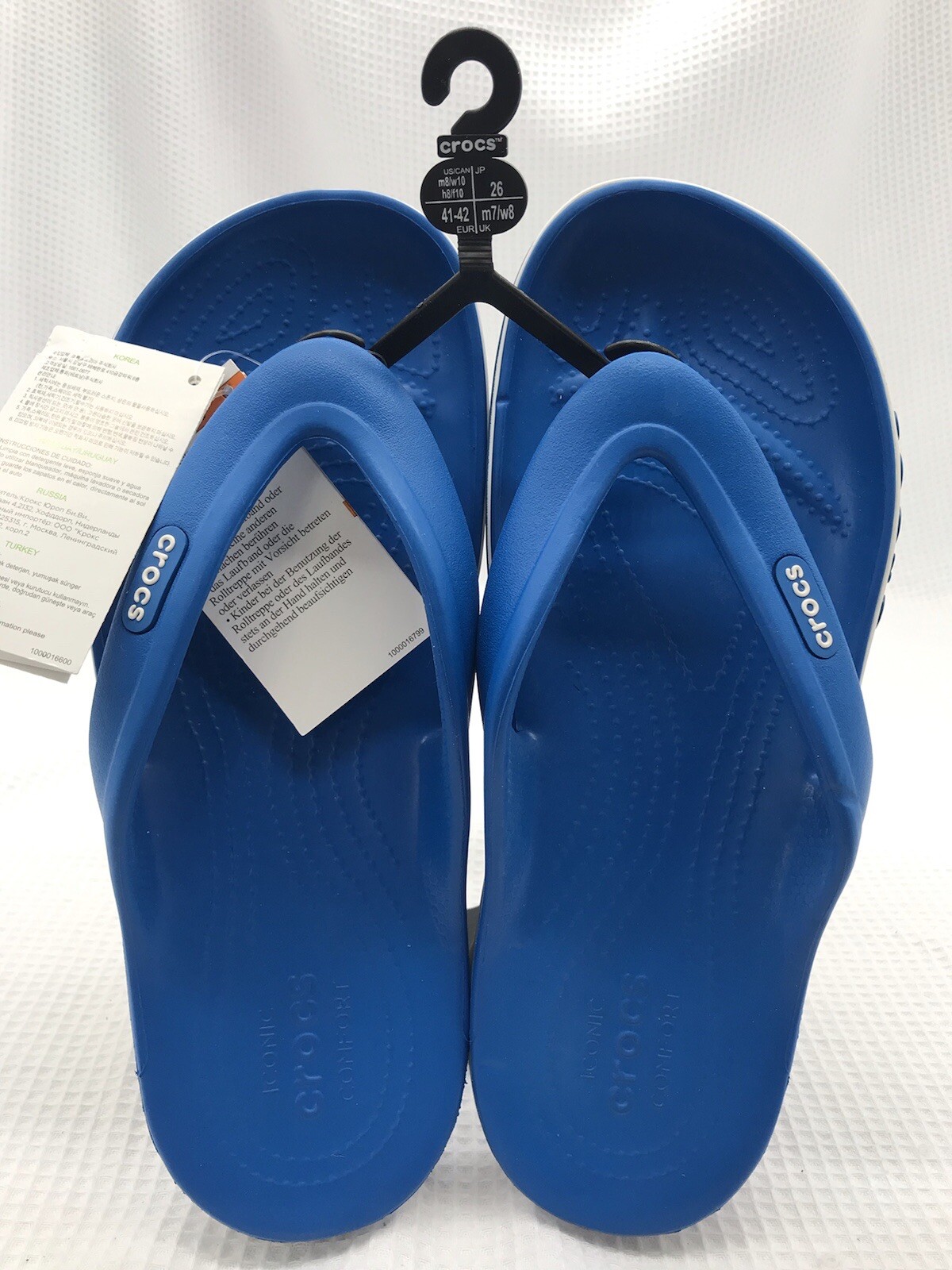 Crocs Bayaband Flip Flops Sandals Sz Mens 8 Womens 10 Robin Blue Lightweight