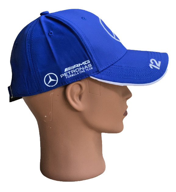 Blue AMG Petronas 12 Kimi Antonelli Drivers Cap. White Embroidery. Factory 2nd.