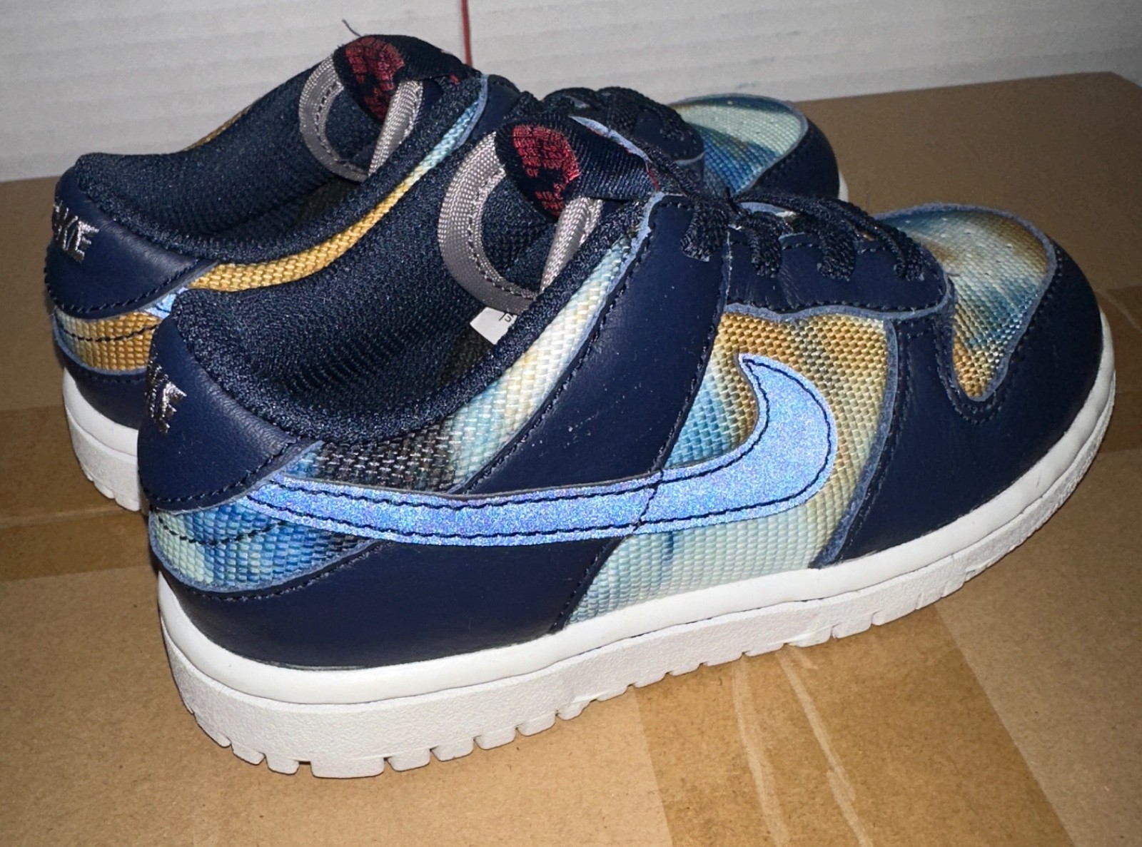 Nike Dunk Low TD DM1048-400 Blue Multi Color Graffiti Toddler Size 10C Shoes