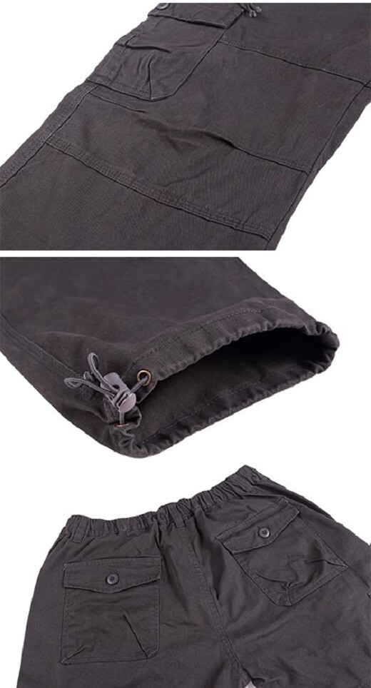 New Mens Cargo Combat Work Trousers Pockets Cotton Loose Machine Washable Pants