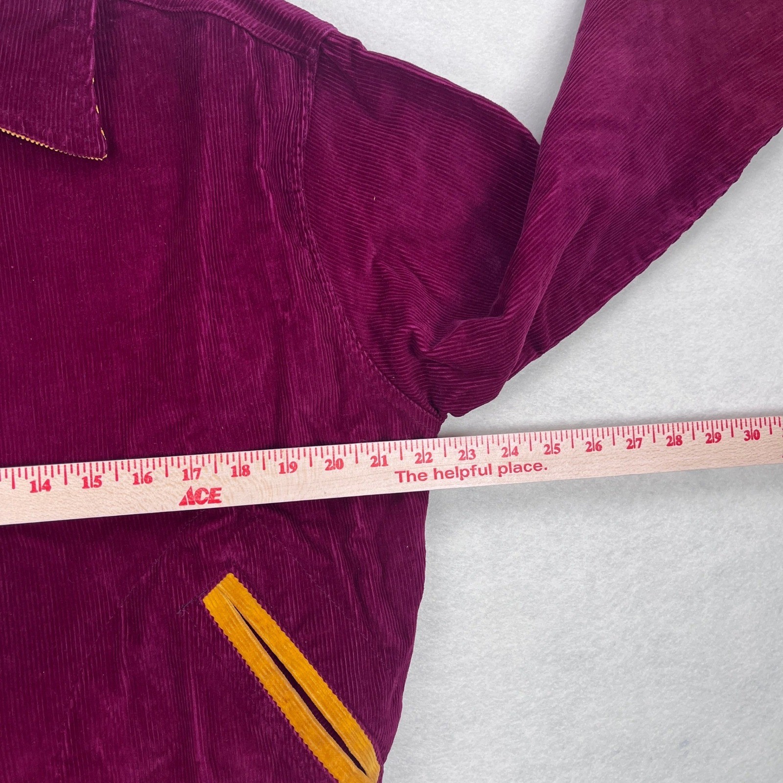 Vintage 50s 60s Maple Athletic Sportswear Corduroy Chain Stitch Jacket Burgundy