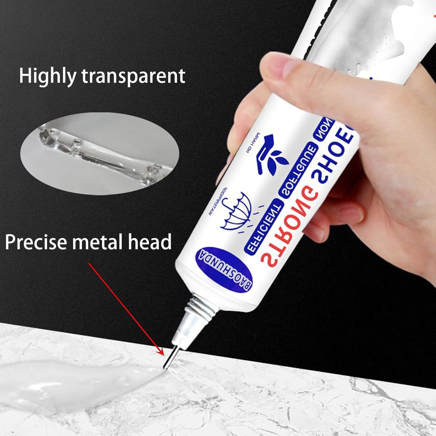Shoes Glue Super Strong Adhesive Clear Repair Sole for Sneakers, Transparent Sea