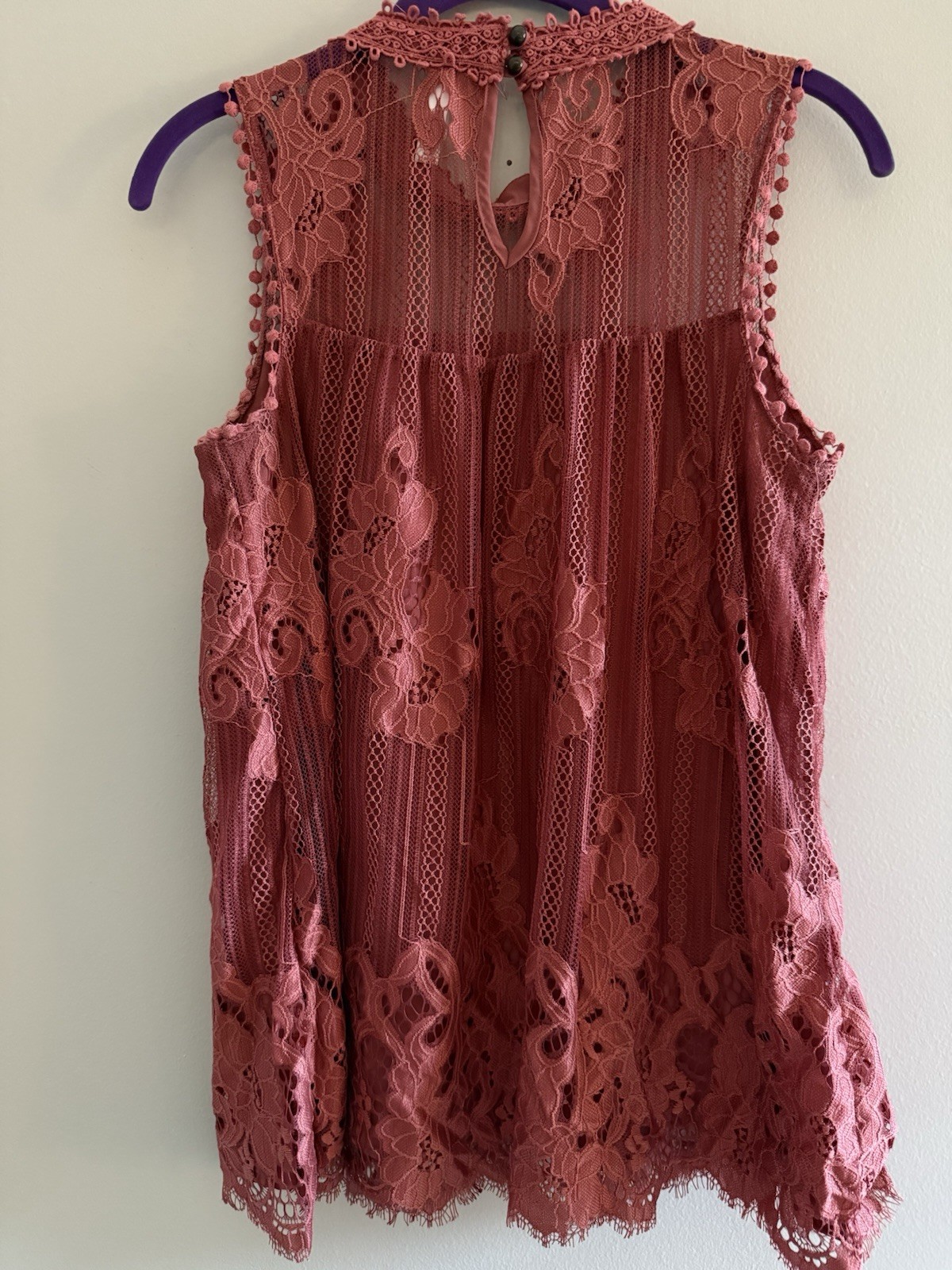 Xhilaration Sz Small Sleeveless Top Womens Lace Pink Lined Boho Coquette Fairy