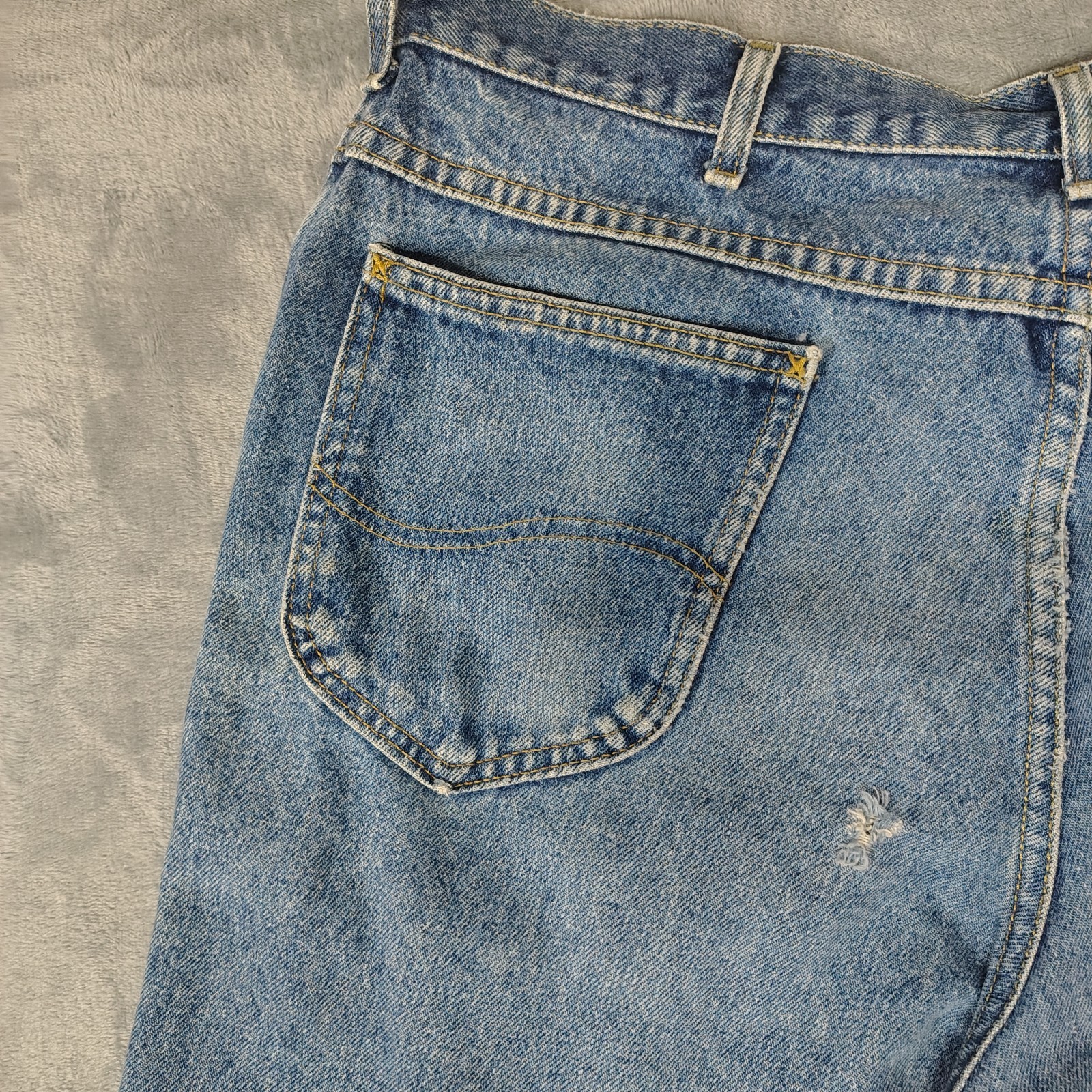 Vintage Lee Riders Jeans Mens 38 X 30 Straight Indigo Fades USA Made 80s 90s