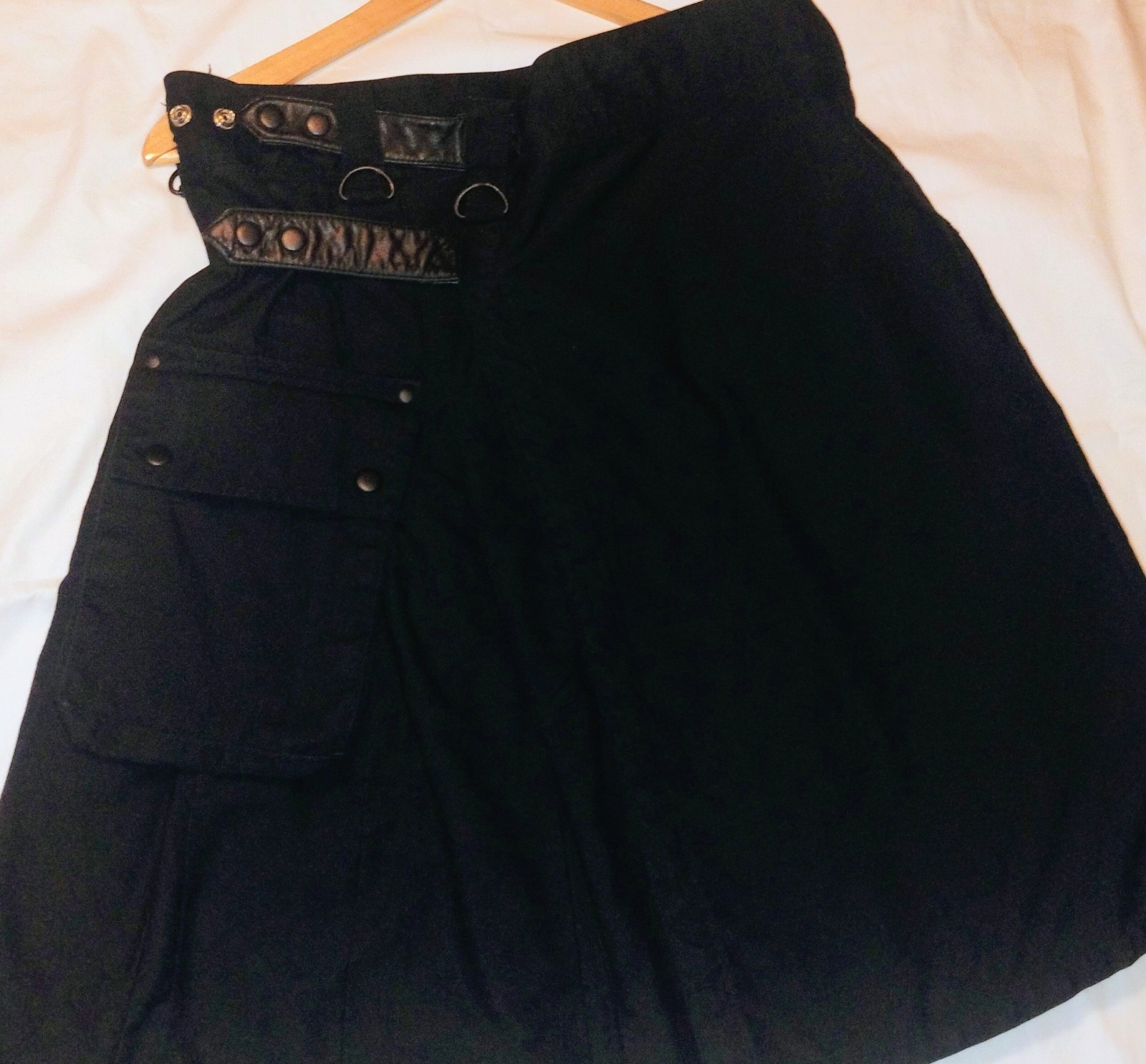 All Kilts Sports Deluxe Black 100% Cotton Sport Kilt Men Size 36 Kilt Style