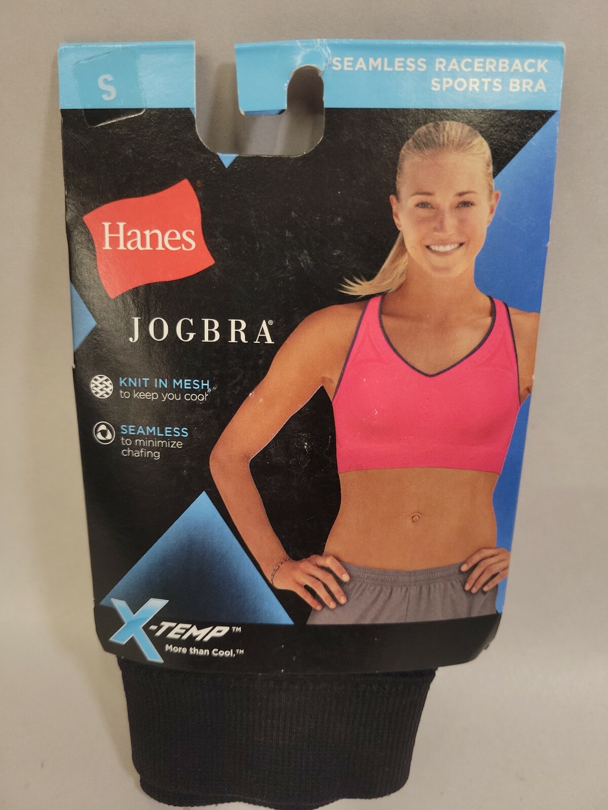 NEW Small Hanes B0820 Jogbra Seamless Wirefree Sports Bra Small Black NWT