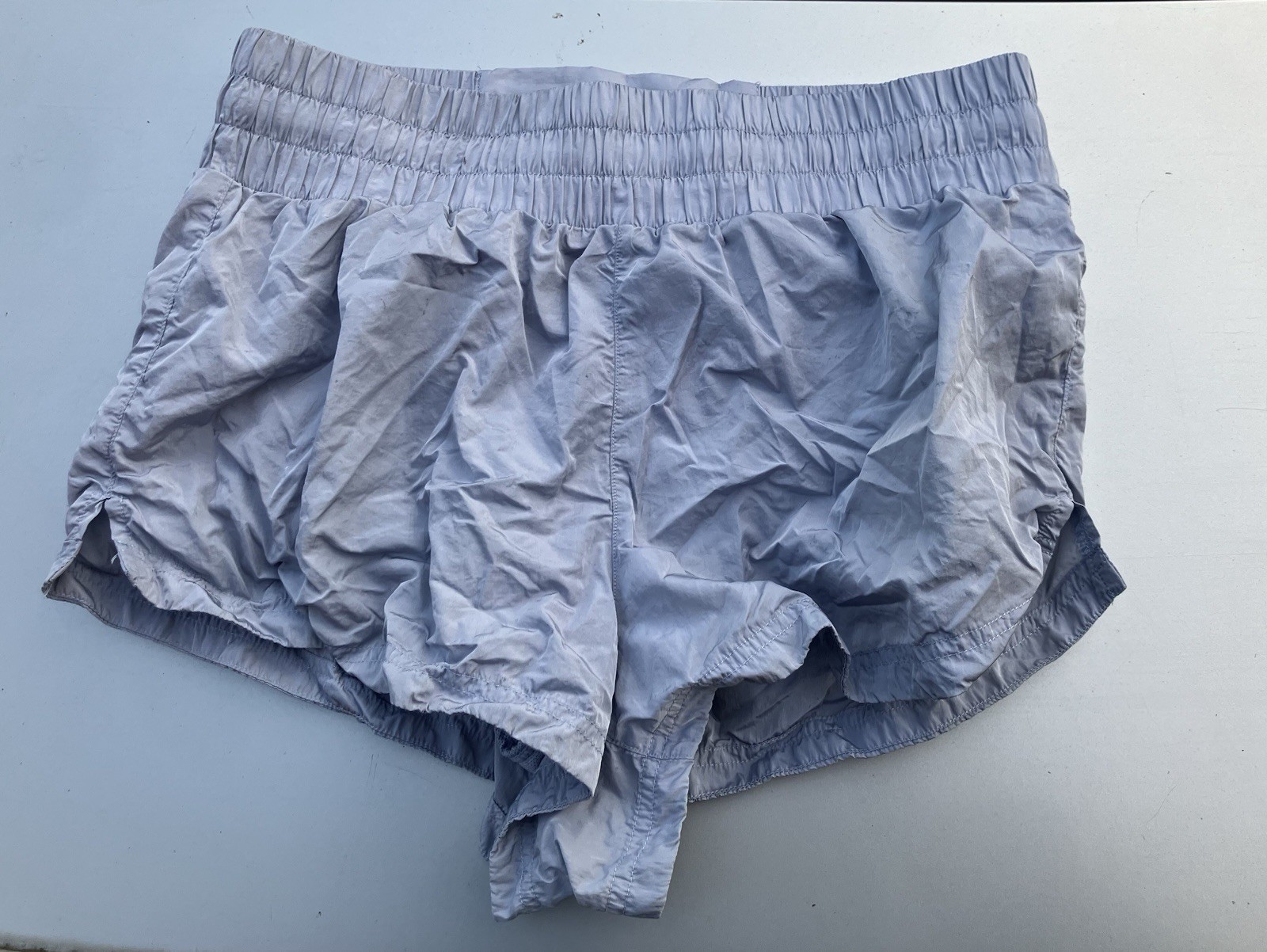 VARLEY Kallin Metallic High Waisted Woven Running Shorts Light Blue Size XS