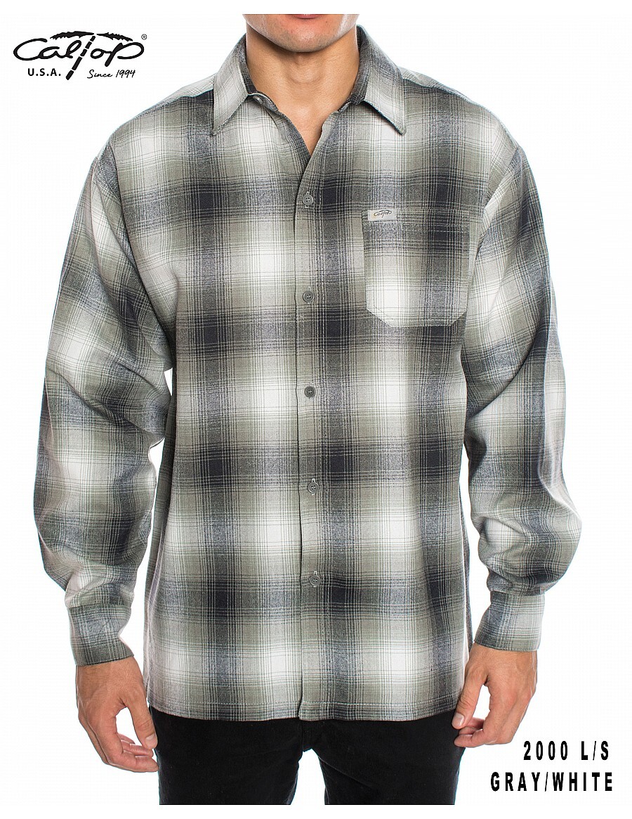 CALTOP OLD SCHOOL FLANNEL VETERANO LONGSLEEVE SHIRT PLAID SM-5X GANGSTER