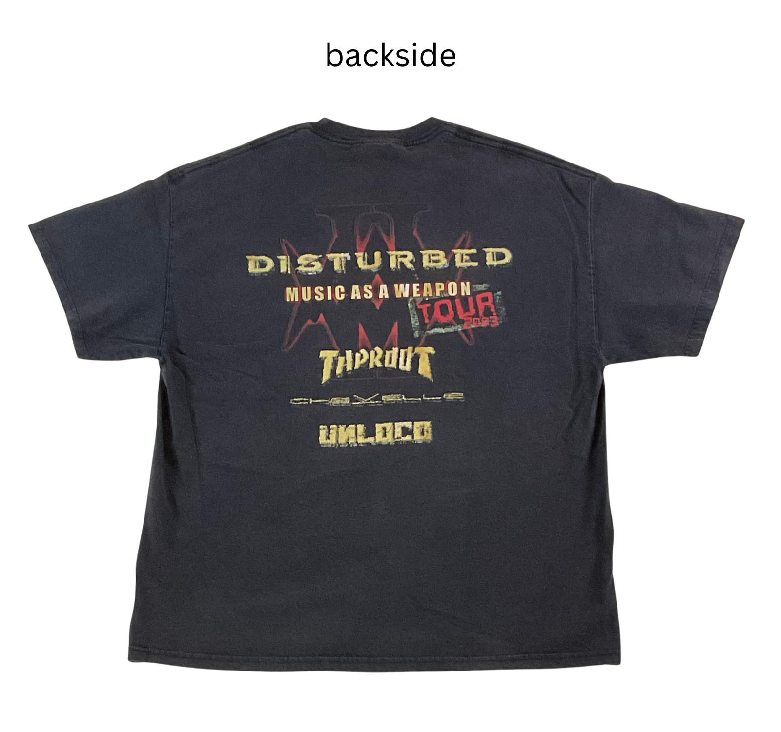 XL Disturbed 2003 t-shirt Music as a Weapon II tour 2-side 2004 live album shows