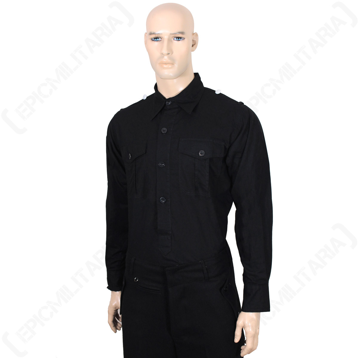 WW2 German Panzer Black Shirt – WW2 Repro Germany Army Hemden Field Blouse New