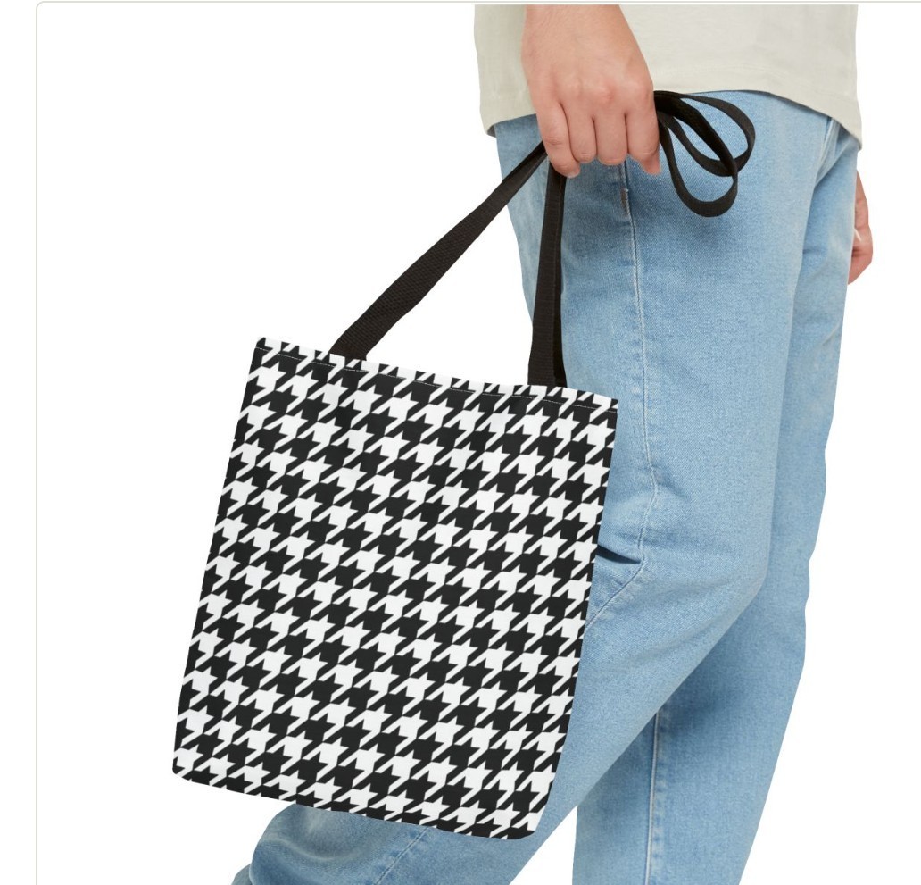 Tote Bag AOP Classic Design Black White