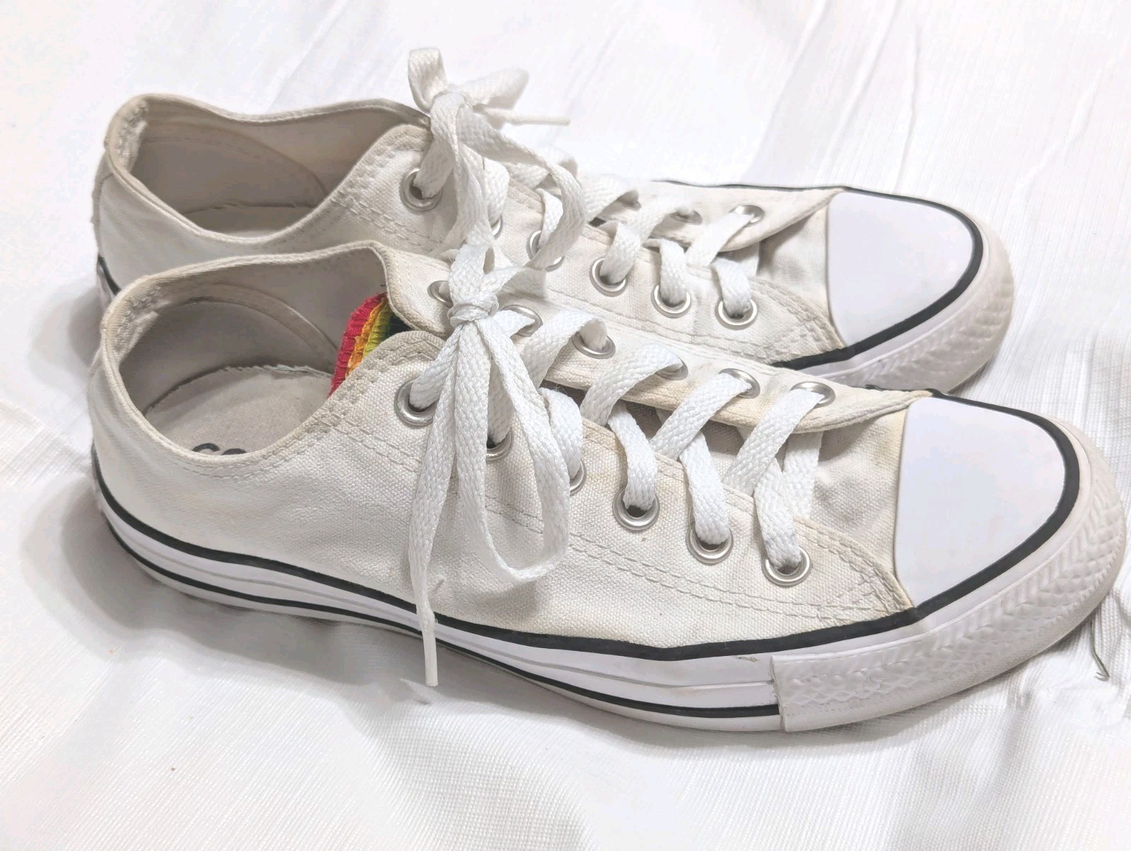 Sneakers Converse All Stars RAINBOW TONGUES Low Top Unisex Shoes Sz W8 M6 Pride