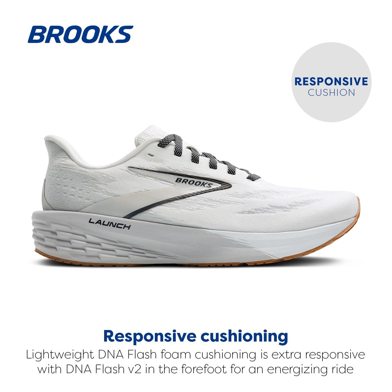 Brooks Mens’ Launch11 Road Running Shoes – White/Grey/Black