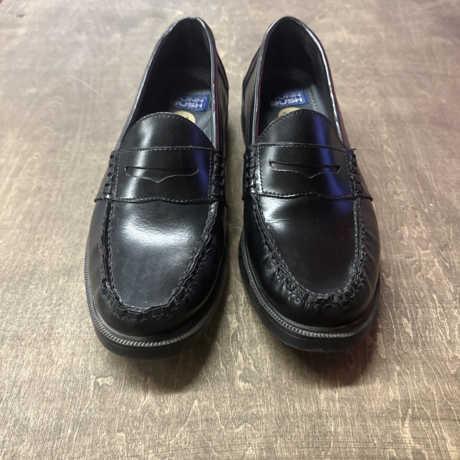 Nunn Bush Men’s 12M Black Leather Penny Loafers Slip On Shoes Preppy Casual