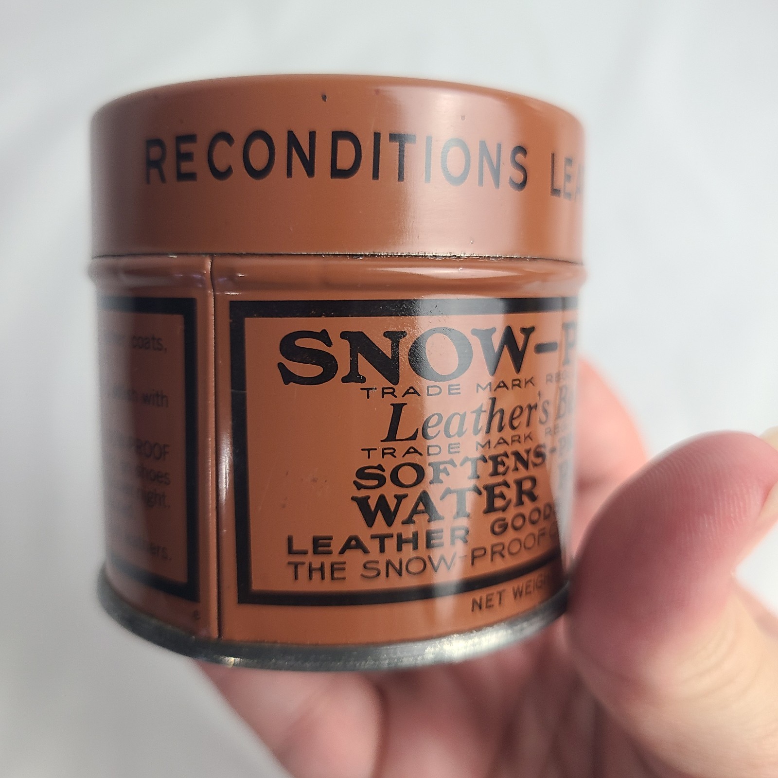 Vintage Snow-Proof Waterproofing Leather’s Best Friend 3.75 Oz. Tin 1/4 Full