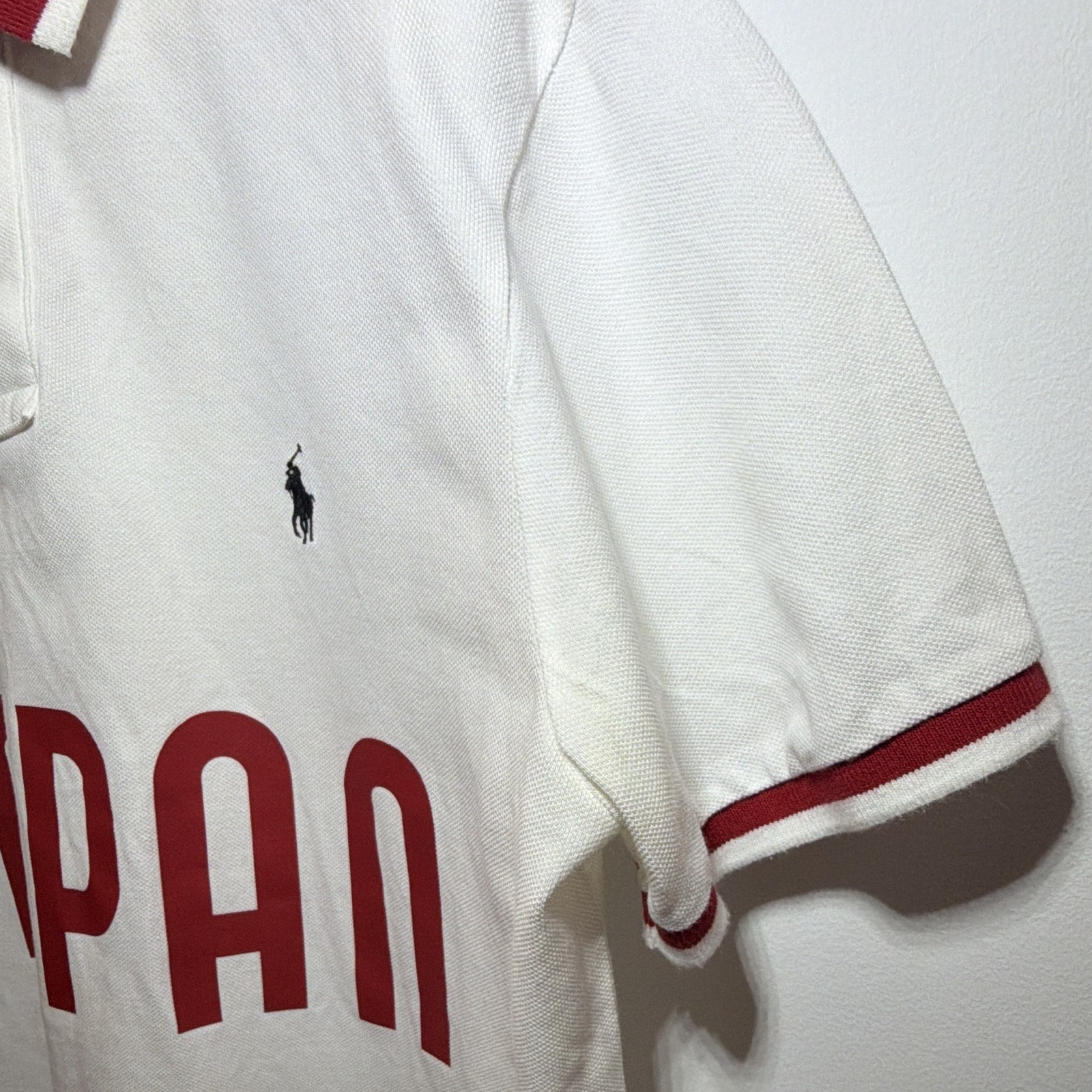 Polo Ralph Lauren Custom Slim Fit Japan Graphic Piqué Polo Shirt White/Red L