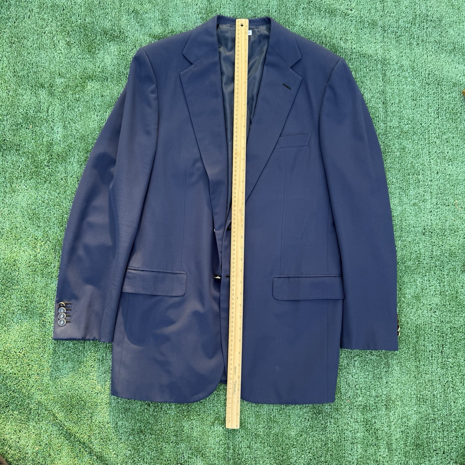 Brioni Blue Blazer Mens 38 or 40 Jacket Navy NOMENTANO Logo Buttons